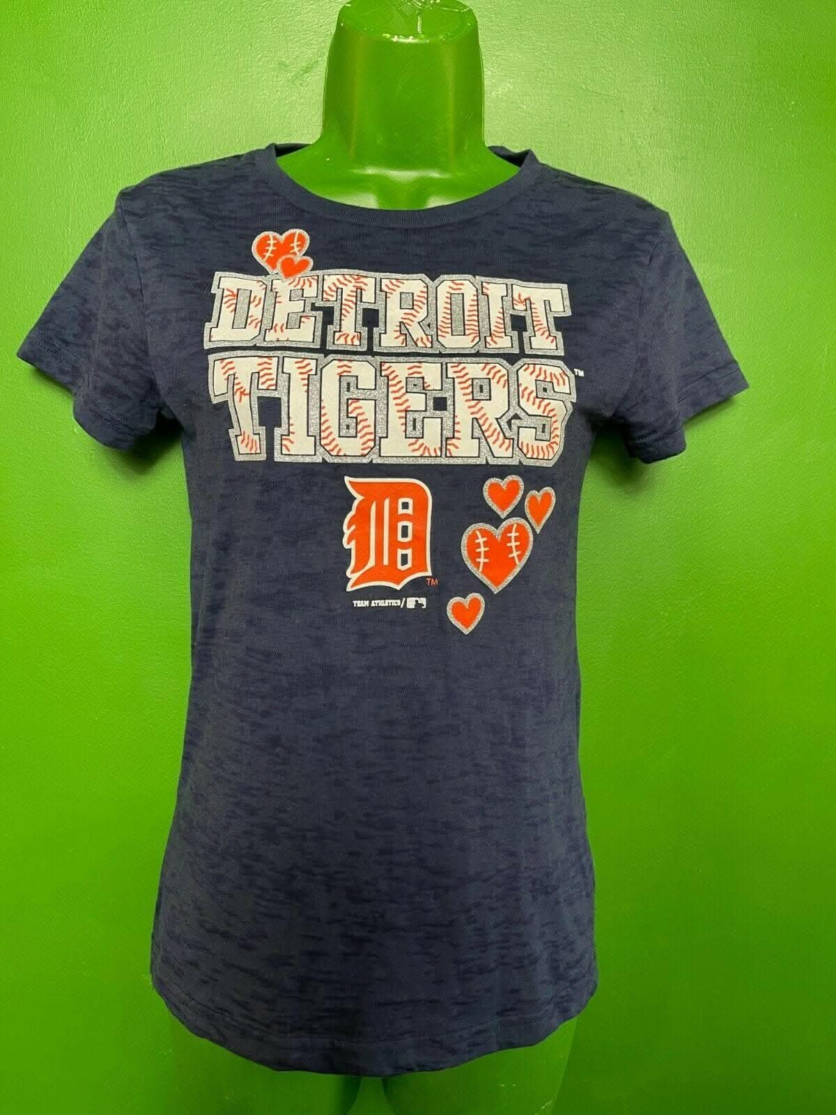 MLB Detroit Tigers Space Dye Semi-Sheer T-Shirt Girls' Large 14-16