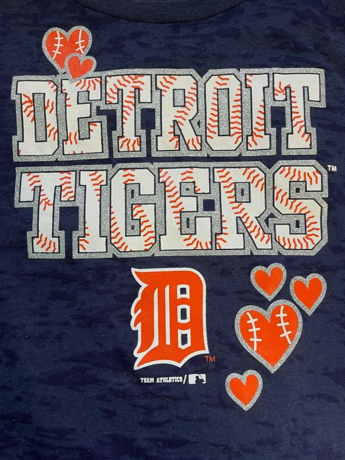 MLB Detroit Tigers Space Dye Semi-Sheer T-Shirt Girls' Large 14-16