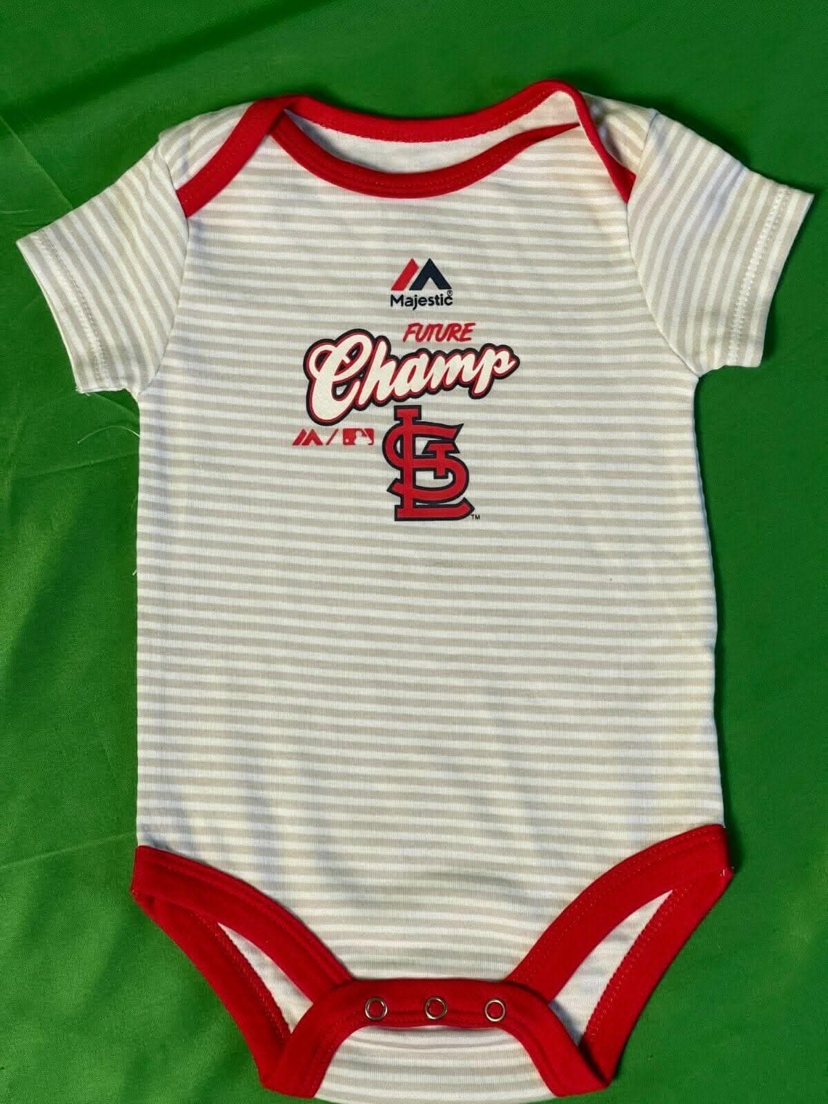 MLB St Louis Cardinals Majestic Striped Bodysuit/Vest 6 months NWOT