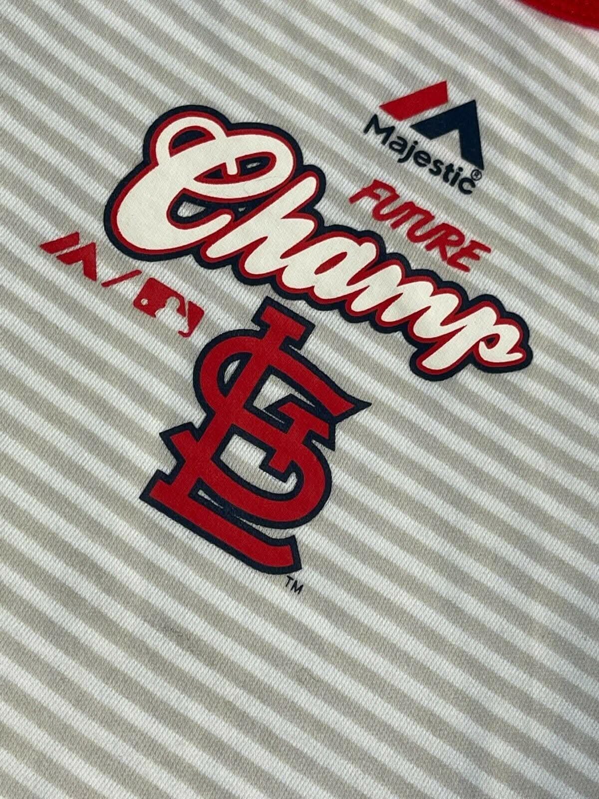 MLB St Louis Cardinals Majestic Striped Bodysuit/Vest 6 months NWOT