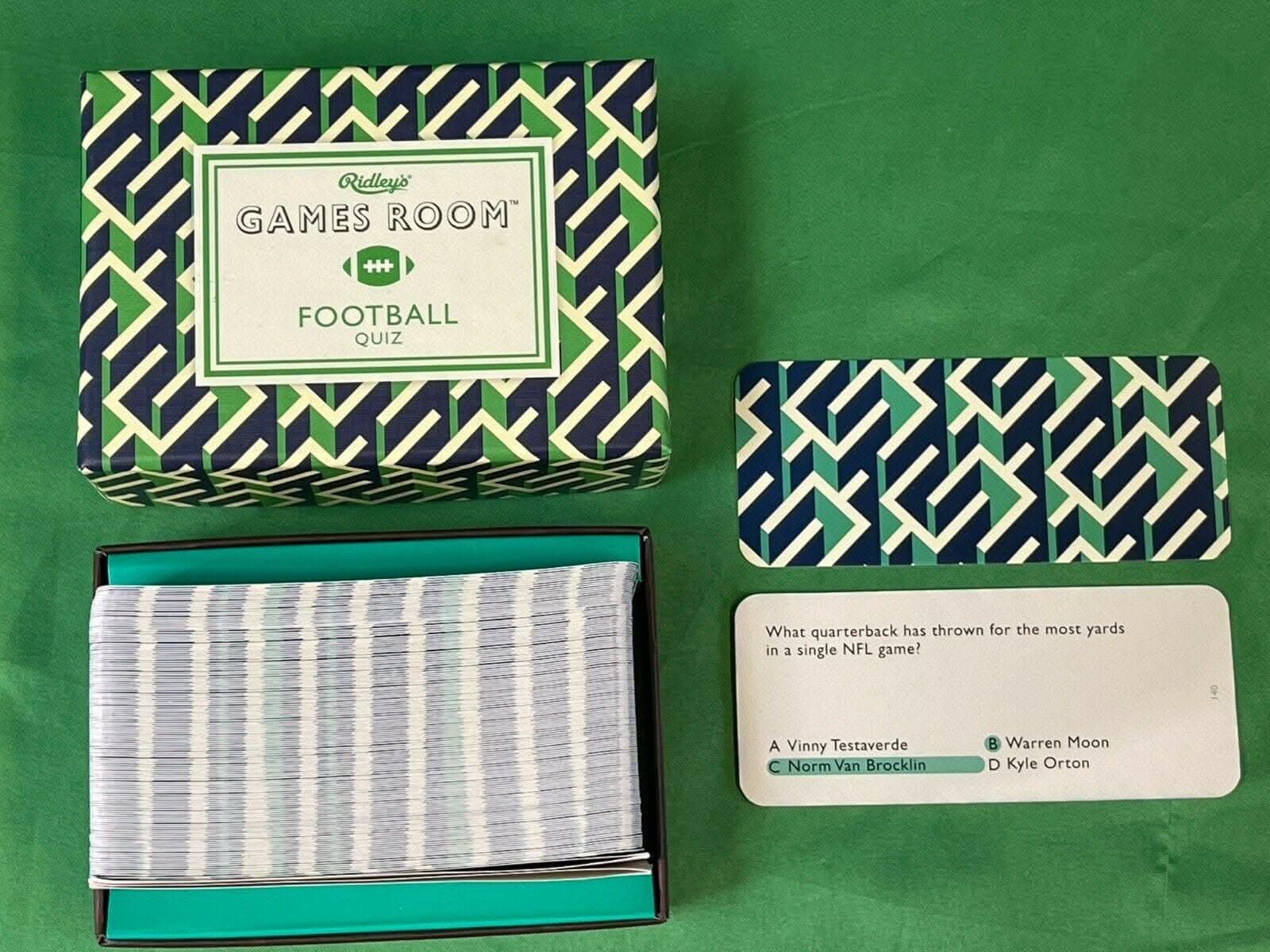 NFL Ridley's Game Room Card Game Football Quiz New!