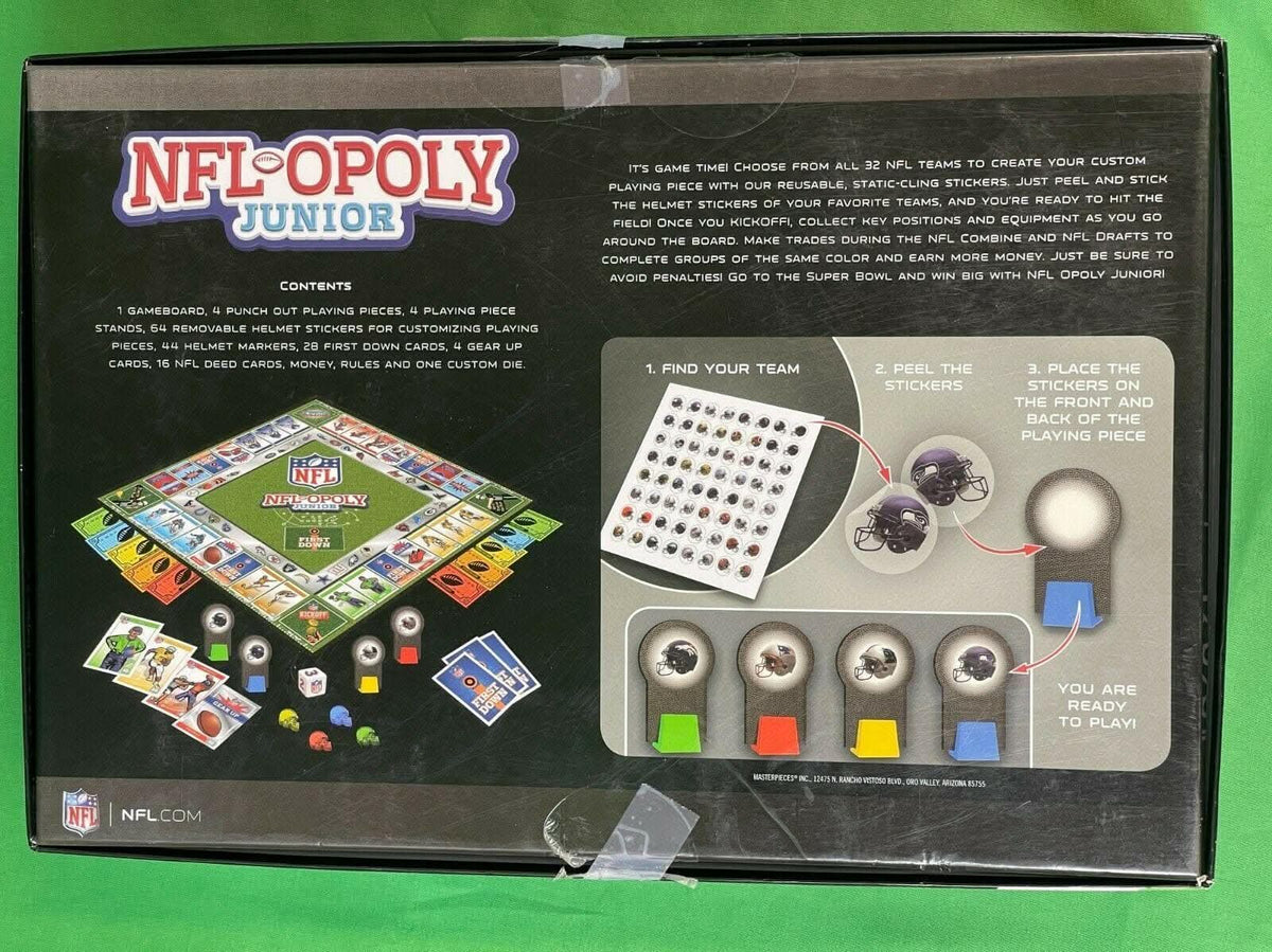 NFL "NFLOPOLY" Junior Board Game Complete Used Once