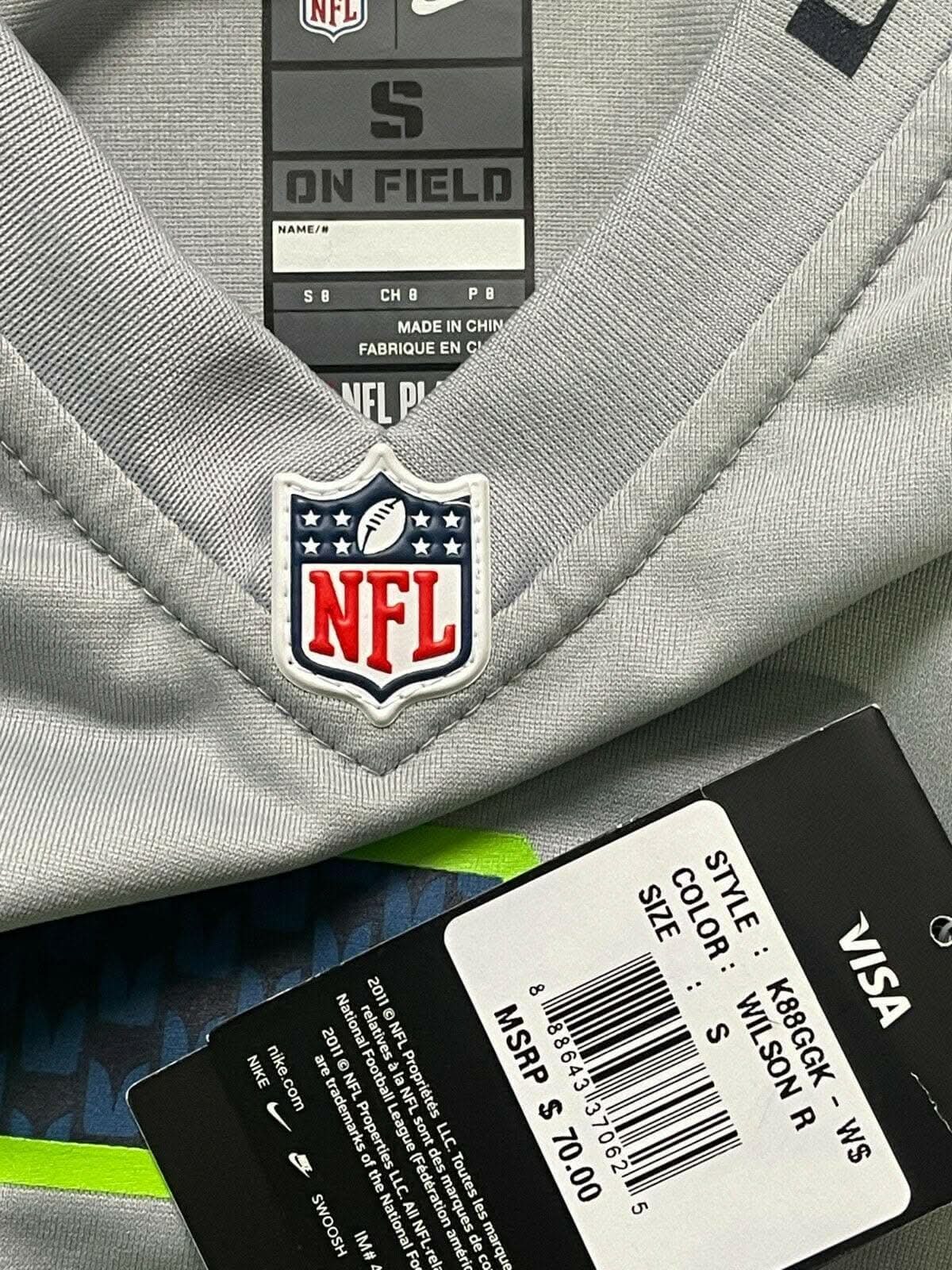 NFL Seattle Seahawks Russell Wilson #3 Game Jersey Youth Small 8