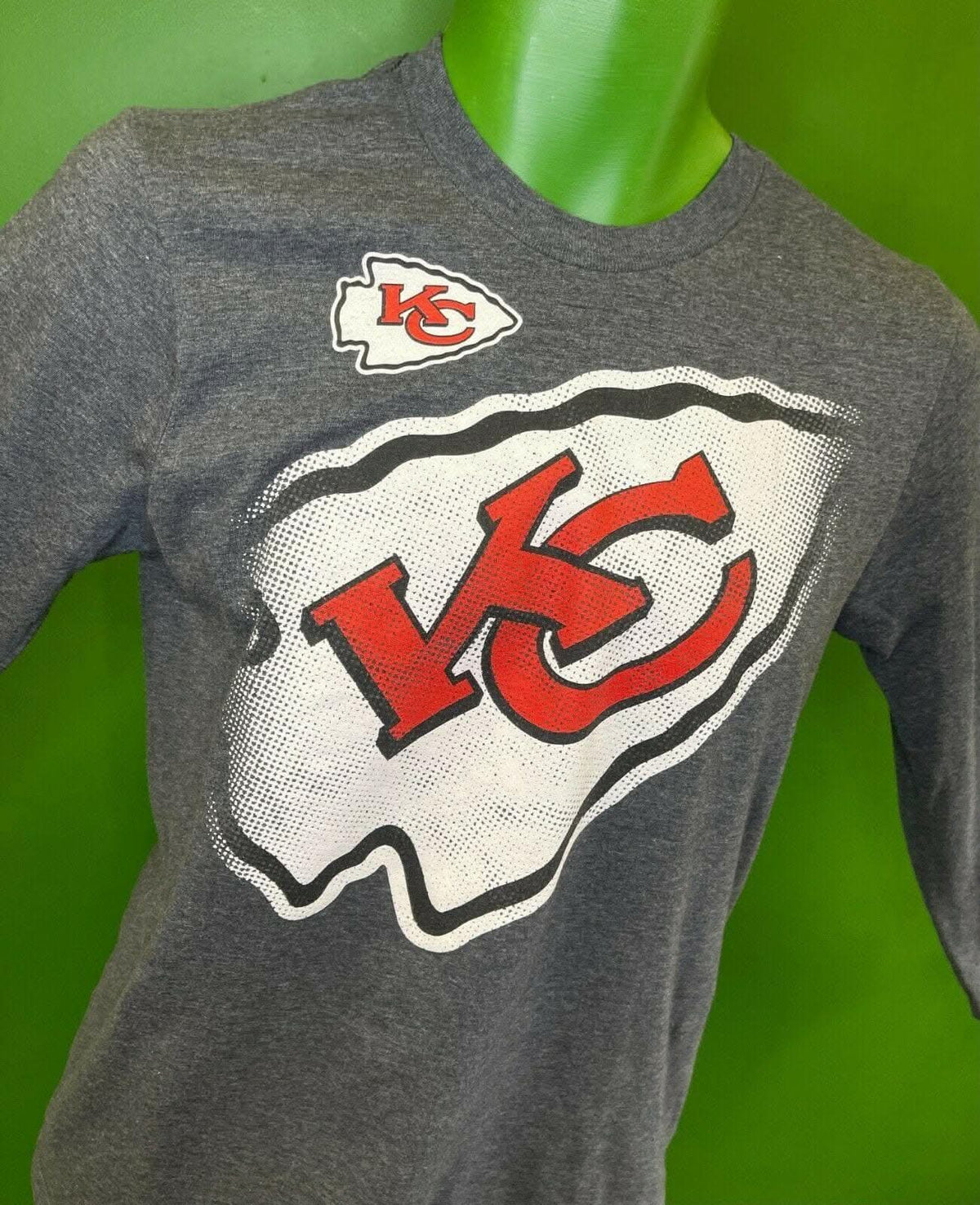 NFL Kansas City Chiefs Dark Grey L/S T-Shirt Youth Large 14-16