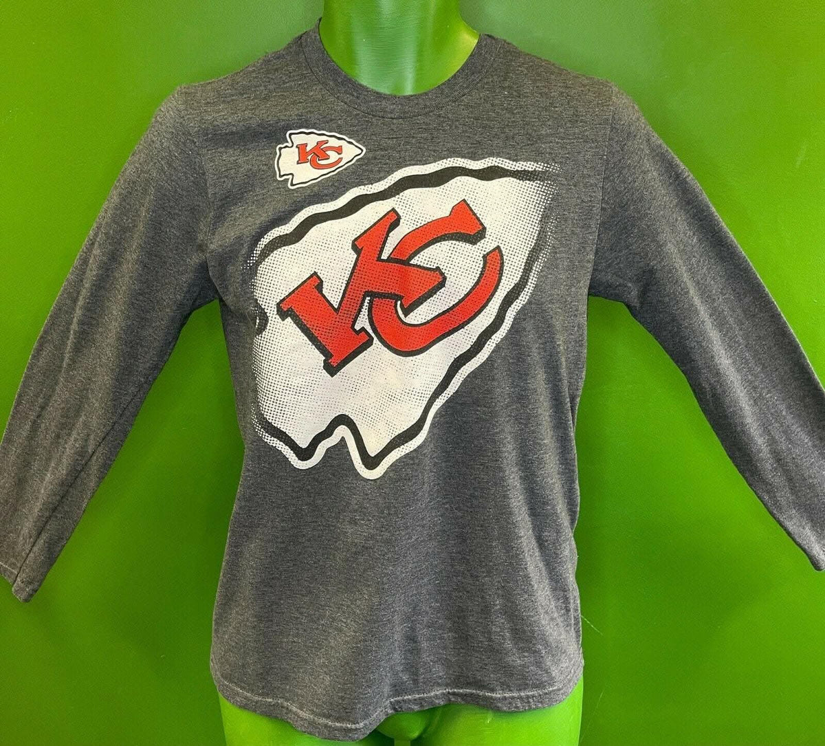 NFL Kansas City Chiefs Dark Grey L/S T-Shirt Youth Large 14-16