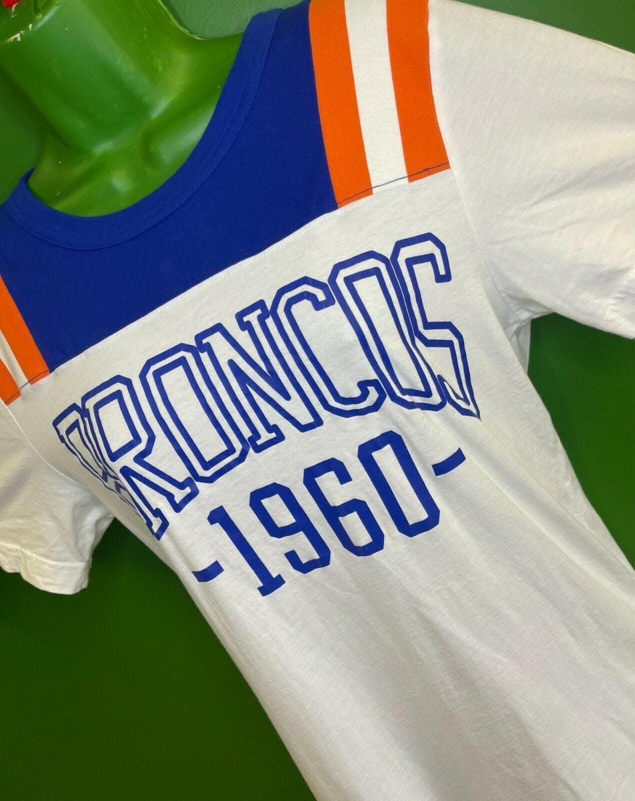 NFL Denver Broncos 100% Cotton White 1960 T-Shirt Unisex Small