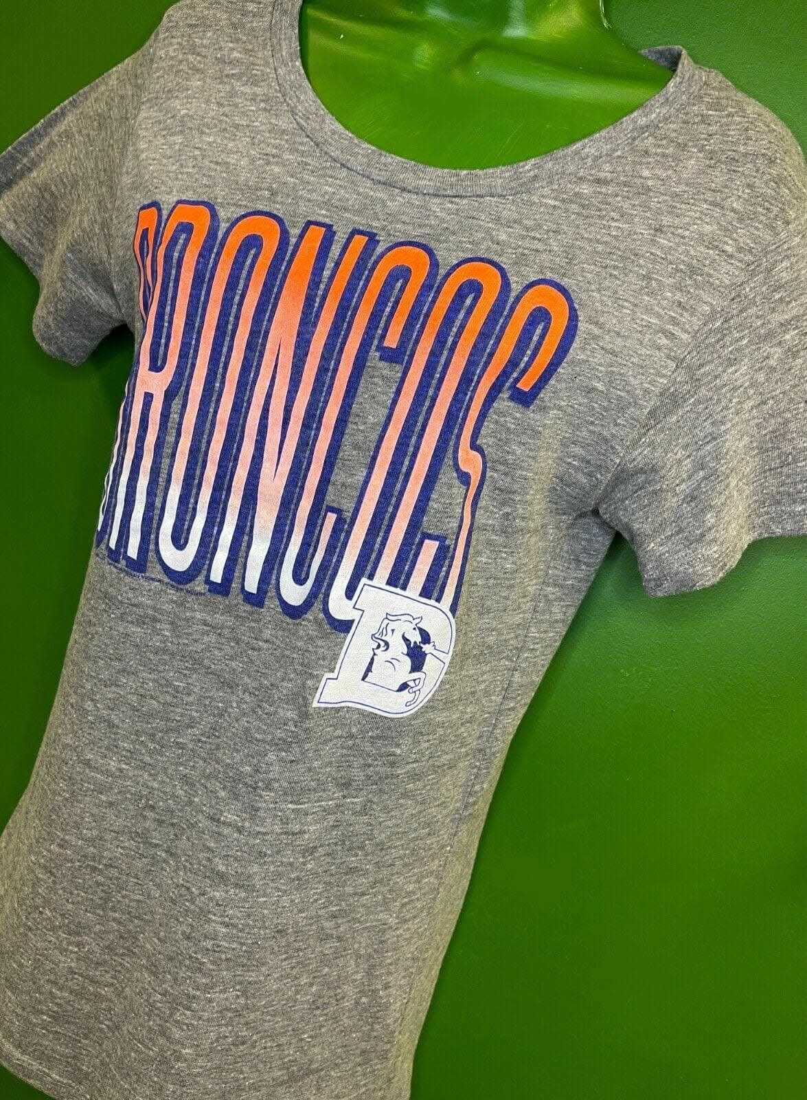 NFL Denver Broncos Junk Food Heathered Grey T-Shirt Retro Unisex Small