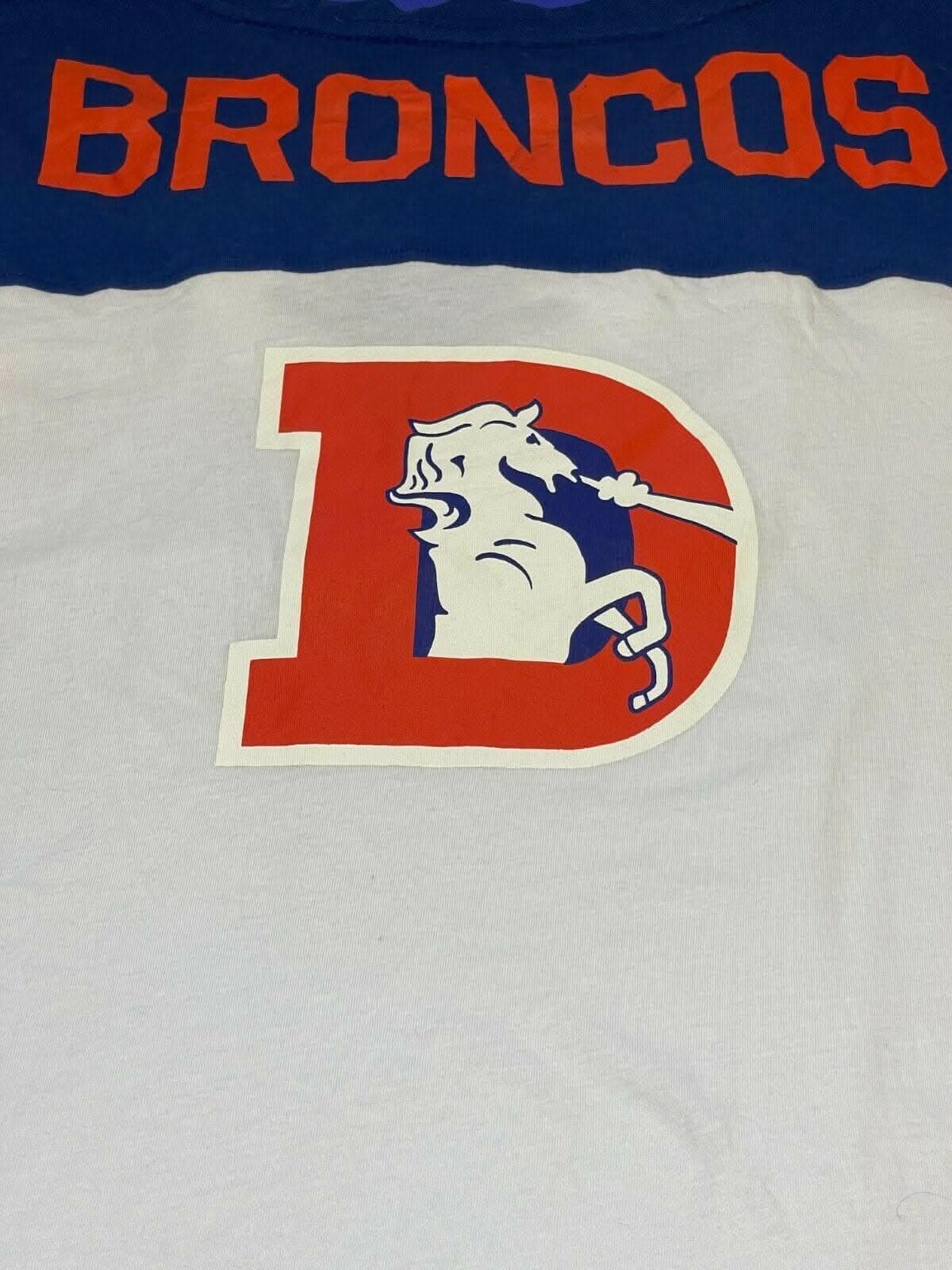 NFL Denver Broncos Retro Logo Laced Neck T-Shirt Women's 2X-Large NWT