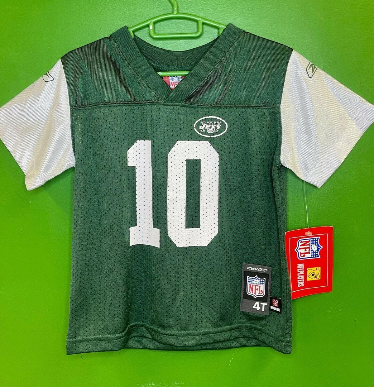 NFL New York Jets Chad Pennington #10 Reebok Jersey Youth X-S 4T NWT