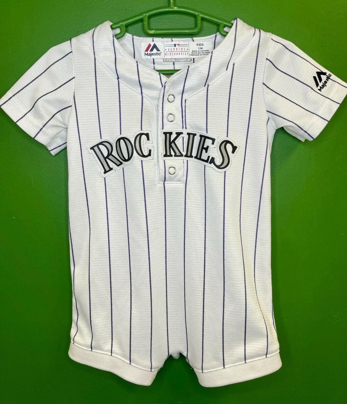 MLB Colorado Rockies Majestic Pin-Stripe Baby Outfit Toddler 12 months