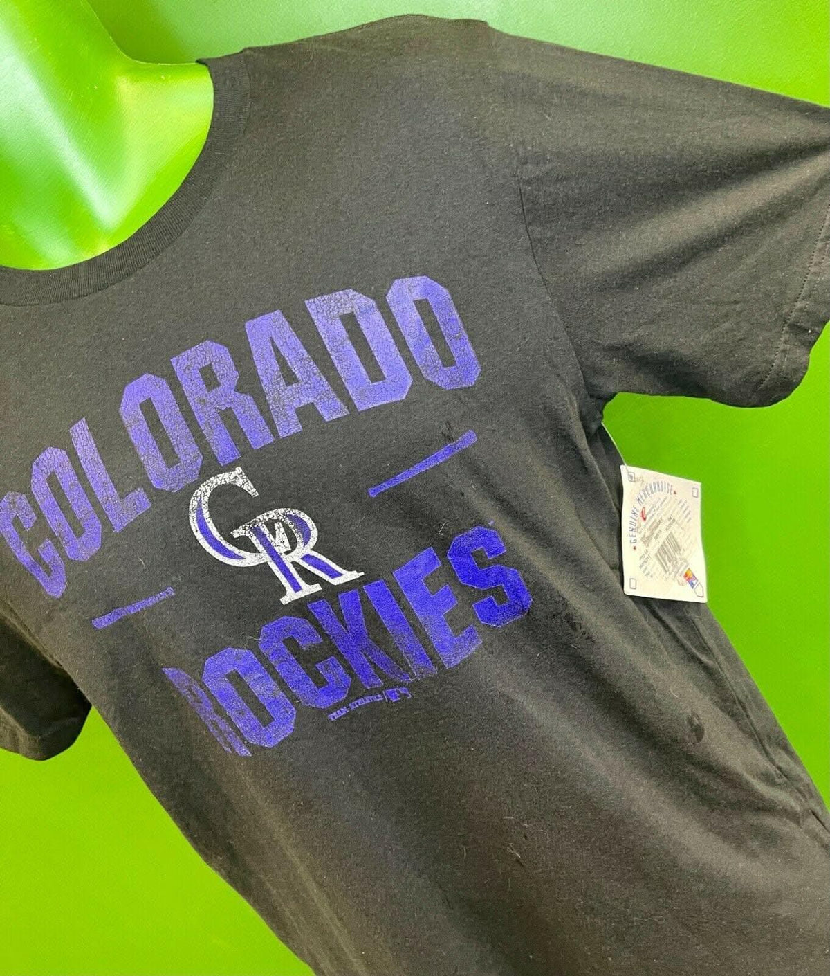 MLB Colorado Rockies Black 100% Cotton T-Shirt Youth X-Large 14-16 NWT