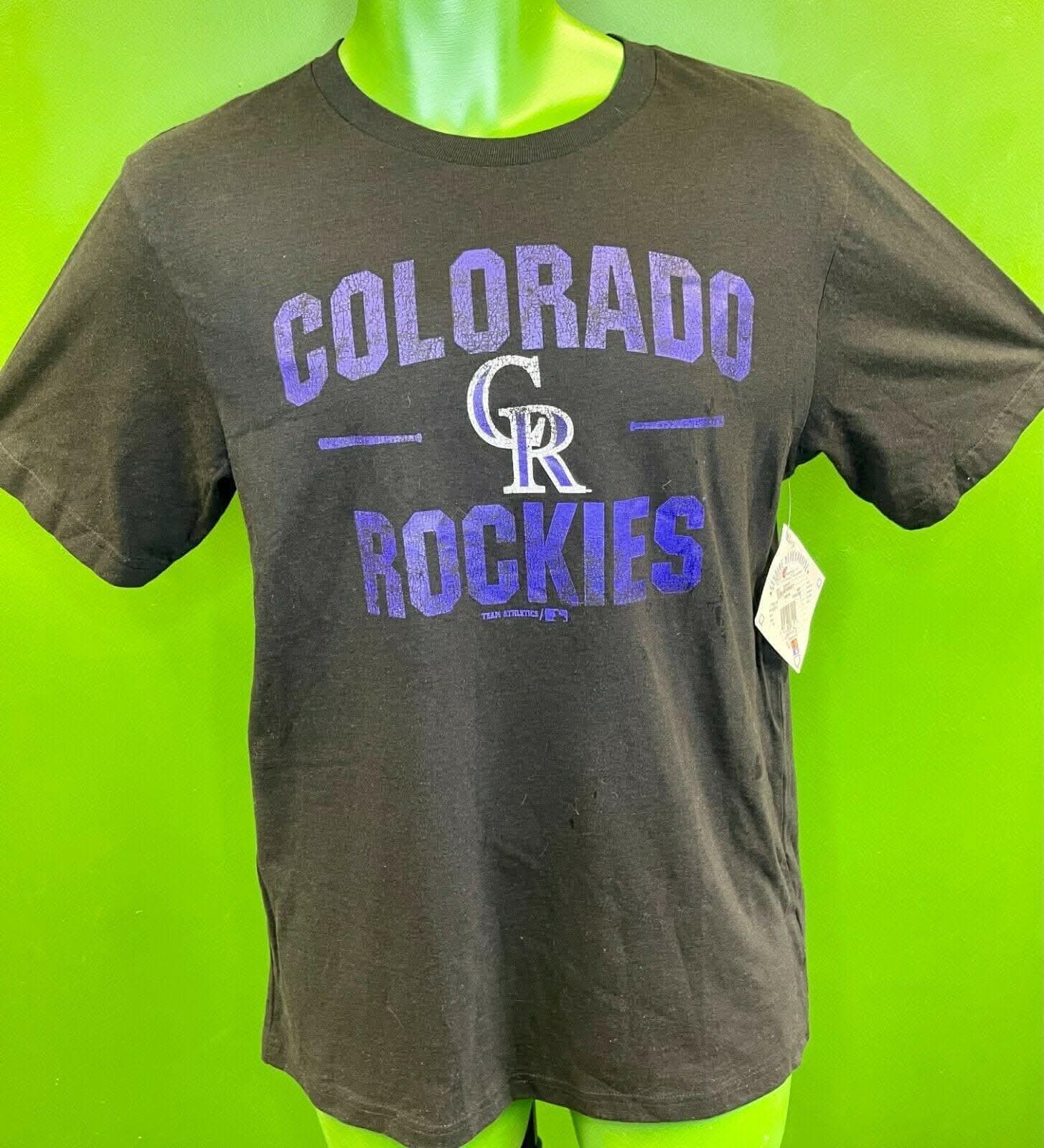 MLB Colorado Rockies Black 100% Cotton T-Shirt Youth X-Large 14-16 NWT