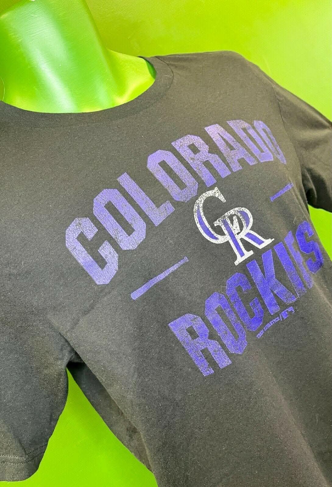 MLB Colorado Rockies Black 100% Cotton T-Shirt Youth X-Large 14-16 NWT
