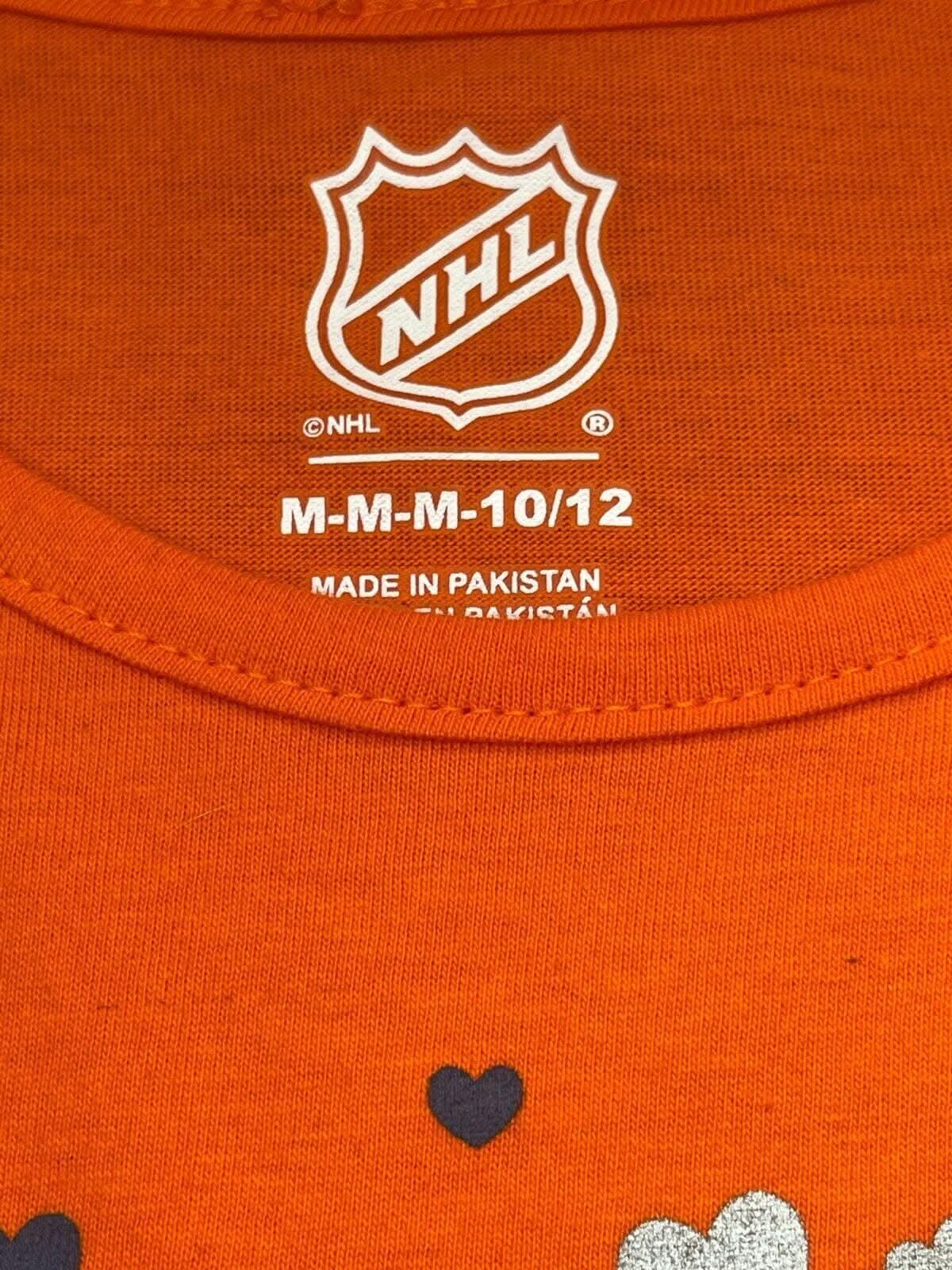 NHL Edmonton Oilers Orange Girls' T-Shirt Youth Medium 10-12 NWOT