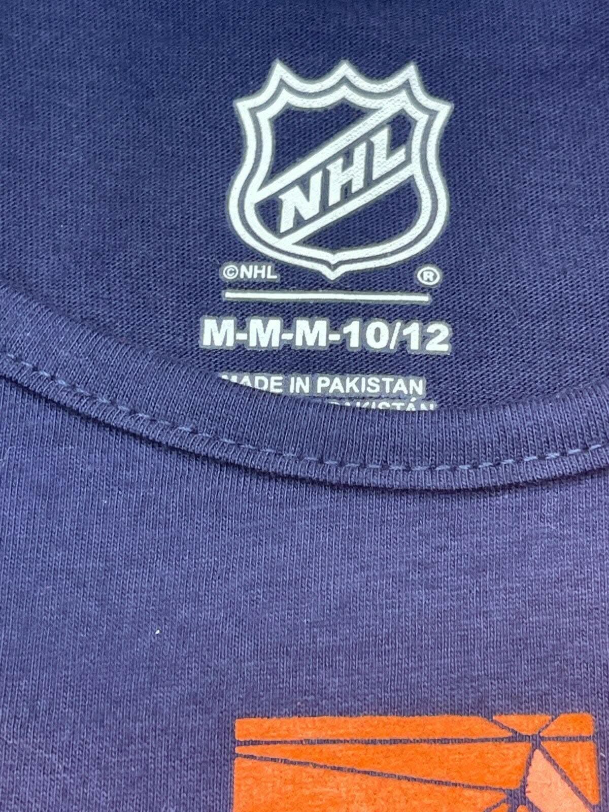 NHL Edmonton Oilers Cotton Deep Blue T-Shirt Girls' Youth Medium 10-12