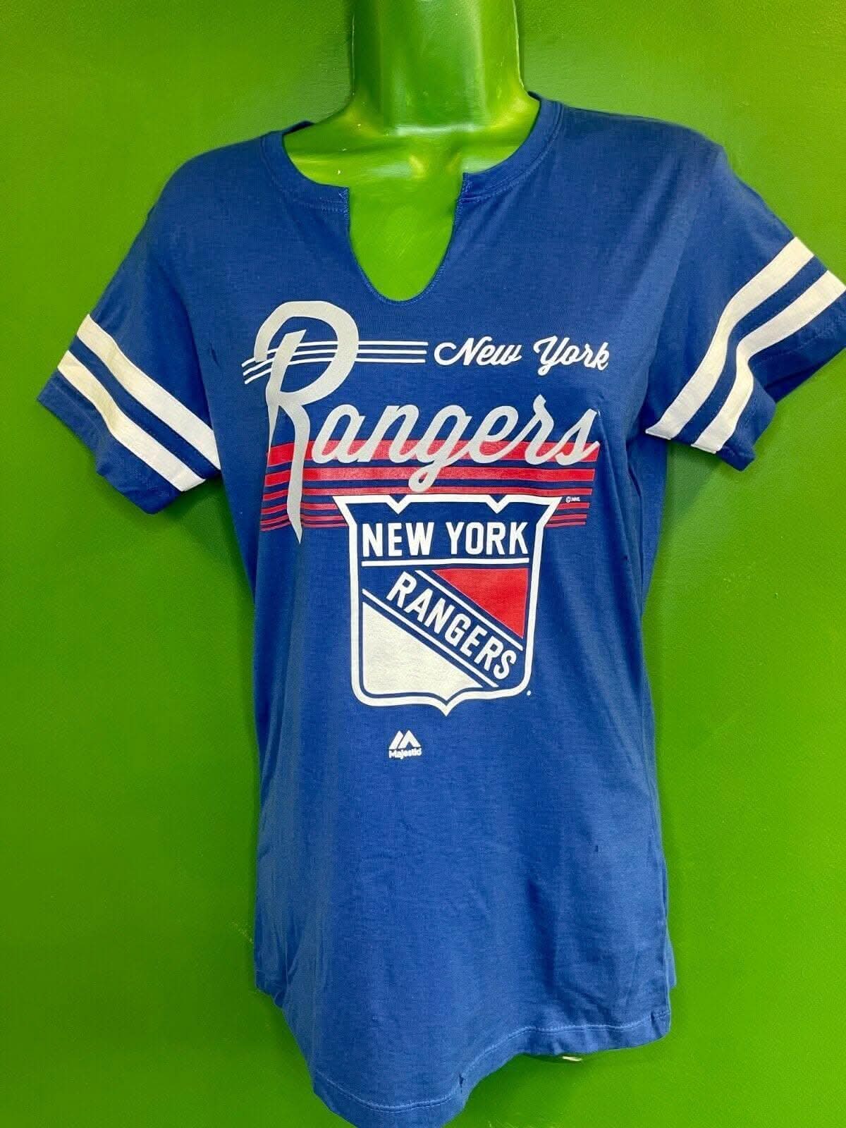 NHL New York Rangers Majestic Hockey T-Shirt 100% Cotton Women's Medium NWT