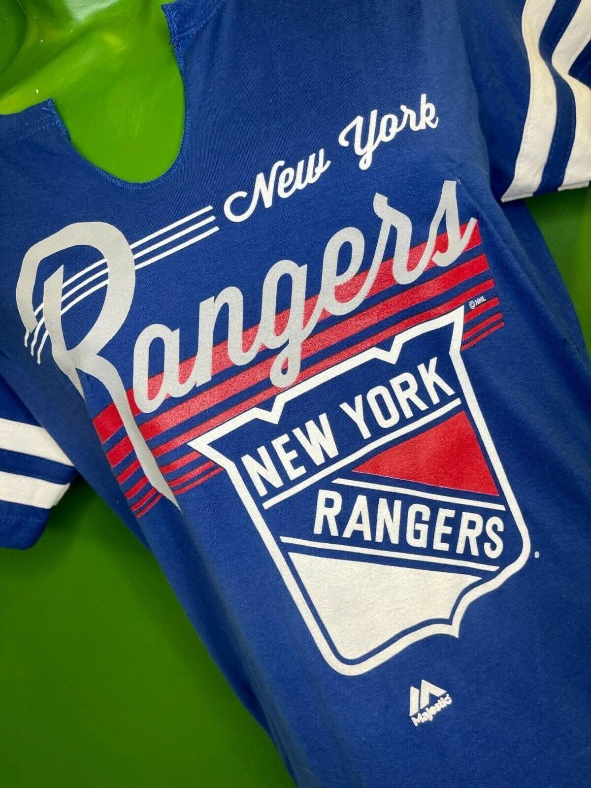 NHL New York Rangers Majestic Hockey T-Shirt 100% Cotton Women's Medium NWT