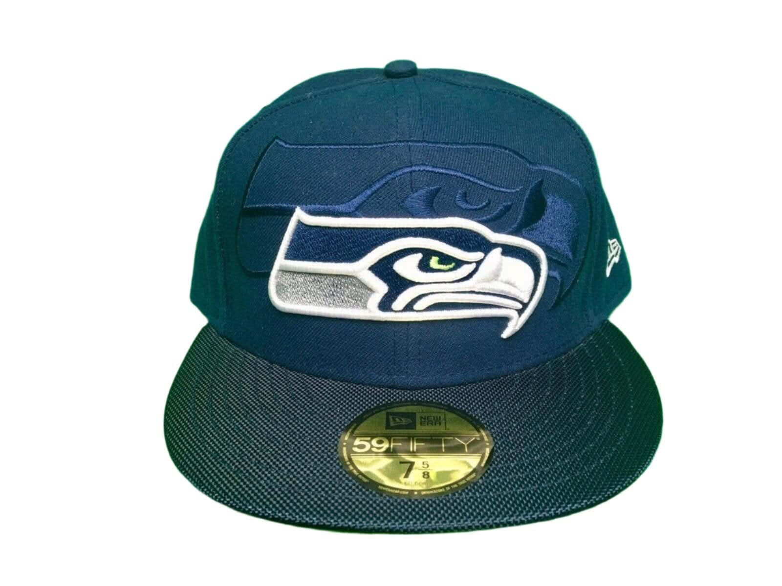 NFL Seattle Seahawks New Era 59FIFTY Fitted Baseball Cap/Hat 7-3/8 NWT