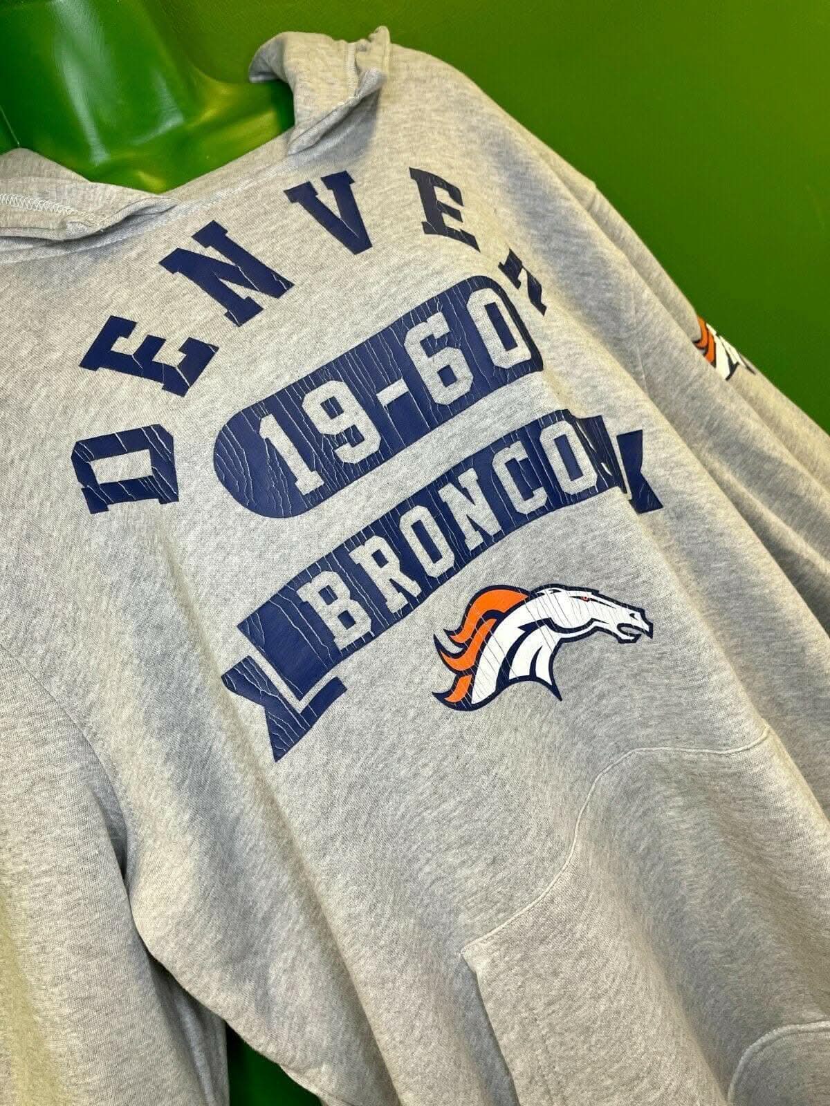 NFL Denver Broncos Heathered Grey Weathered Hoodie Men's X-Large NWT