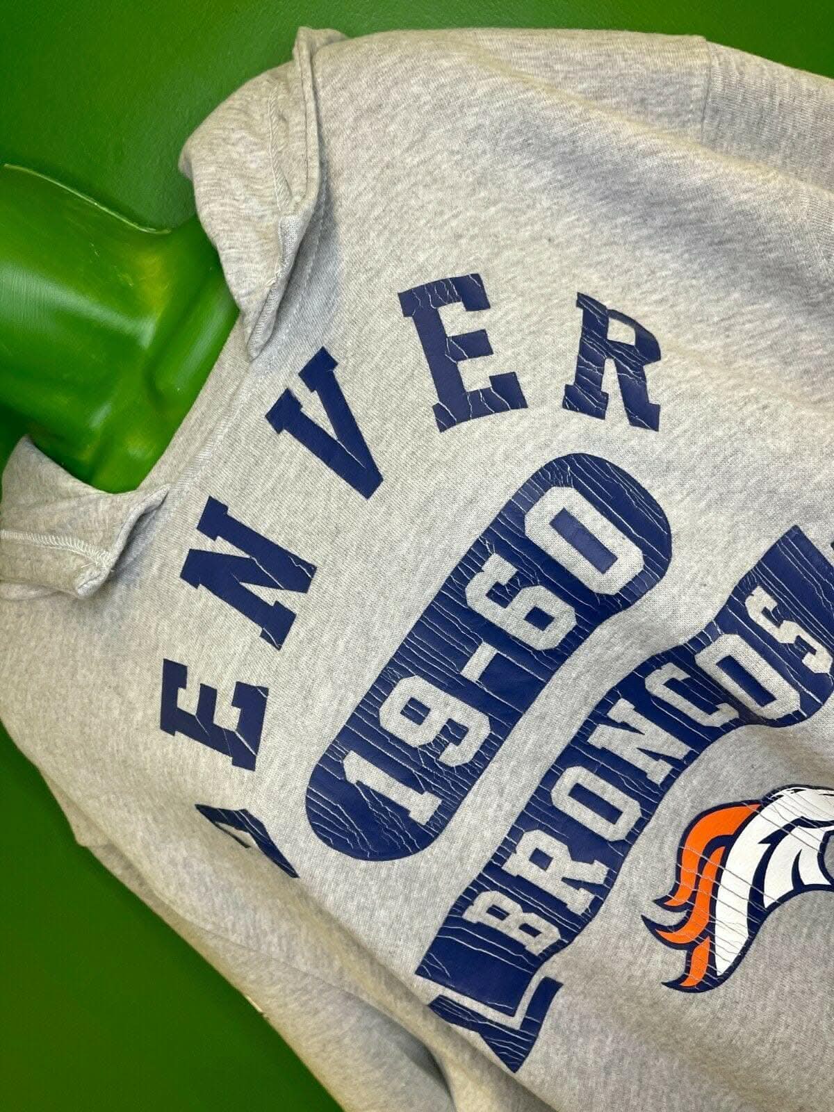 NFL Denver Broncos Heathered Grey Weathered Hoodie Men's X-Large NWT
