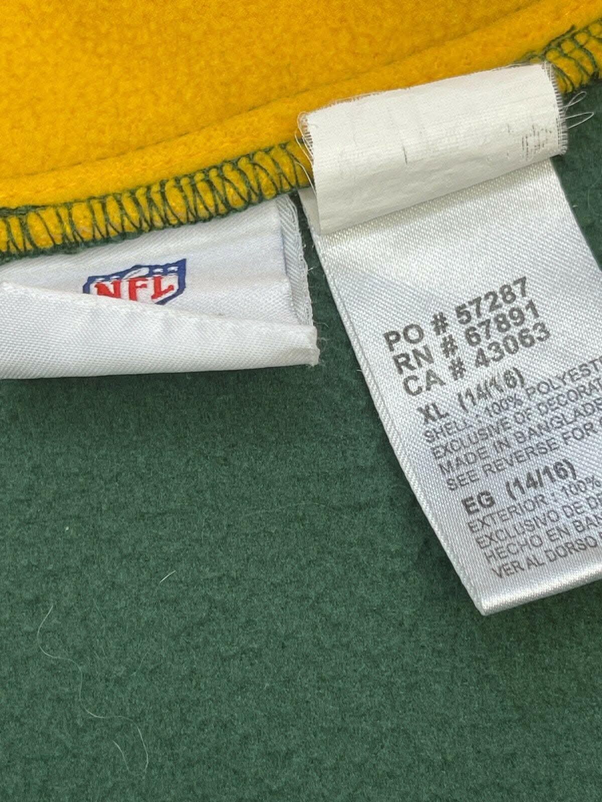 NFL Green Bay Packers Fleece 1-4 Zip Pullover Youth X-Large 14-16