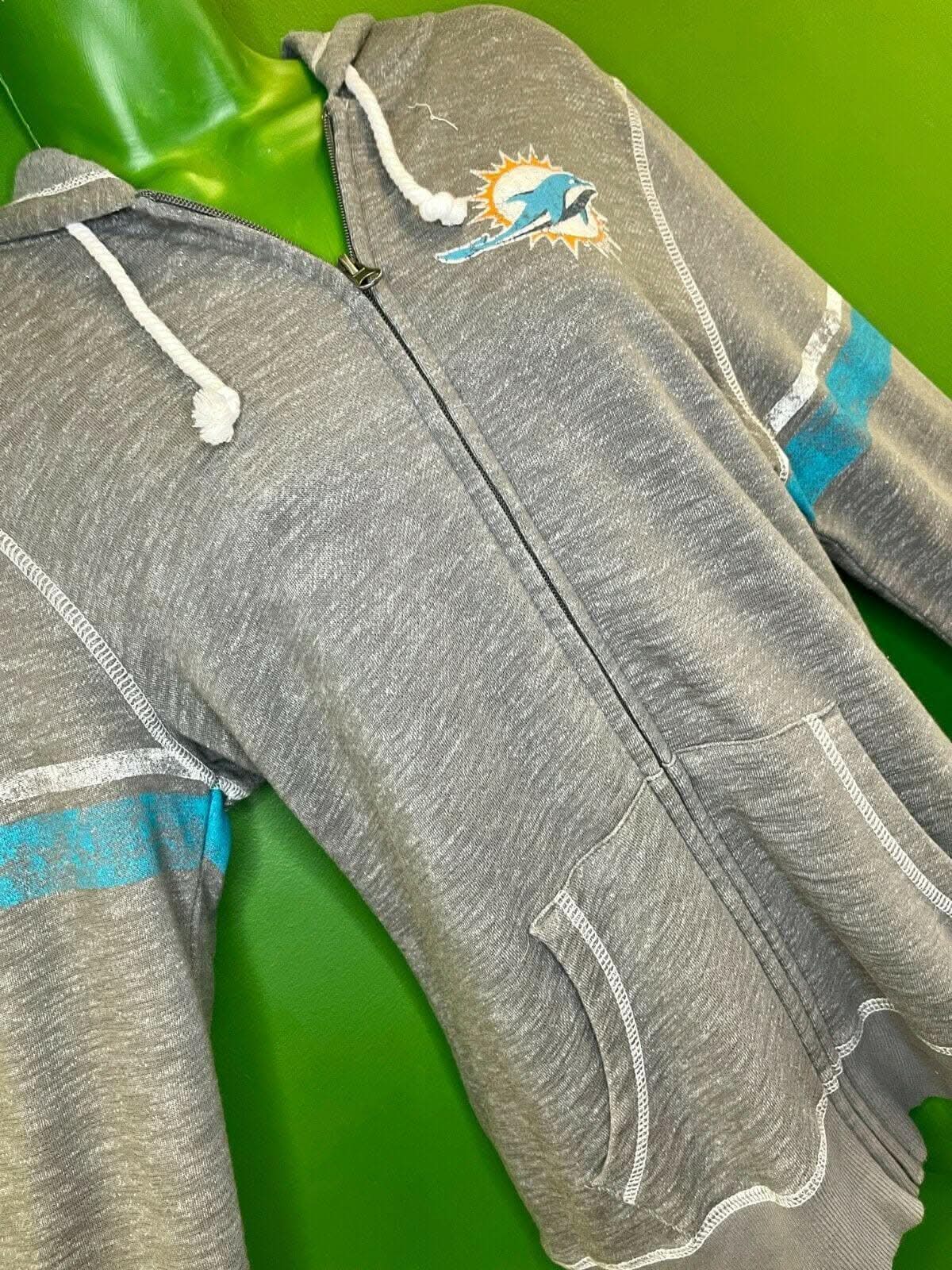 NFL Miami Dolphins Majestic Full Zip Hoodie Grey Women's Medium