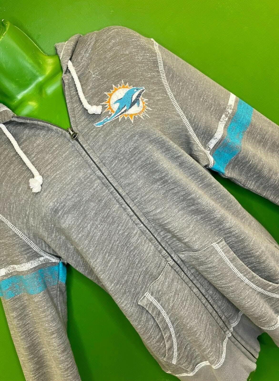 NFL Miami Dolphins Majestic Full Zip Hoodie Grey Women's Medium