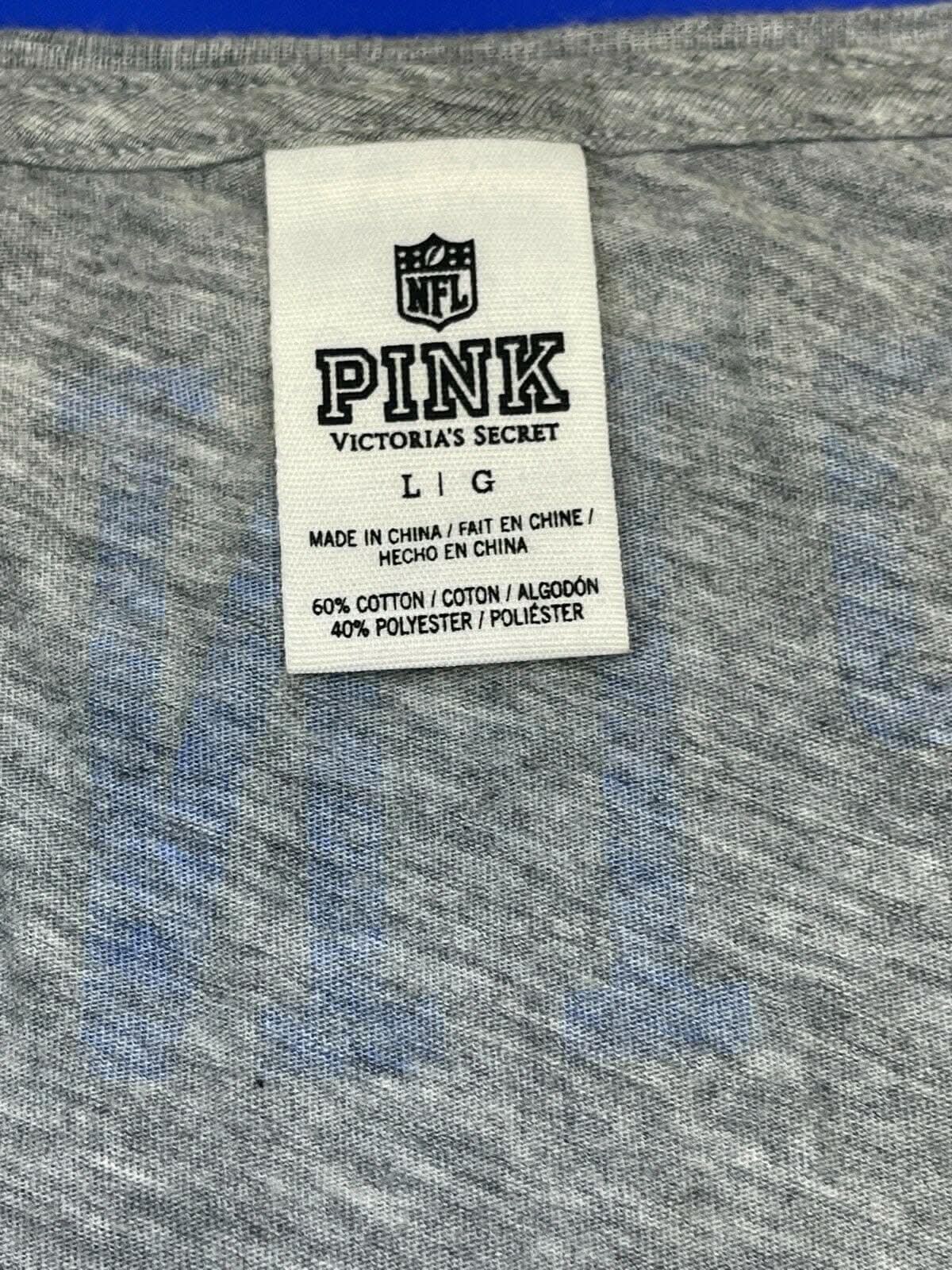 NFL Detroit Lions Victoria's Secret PINK Grey T-Shirt Women's Large