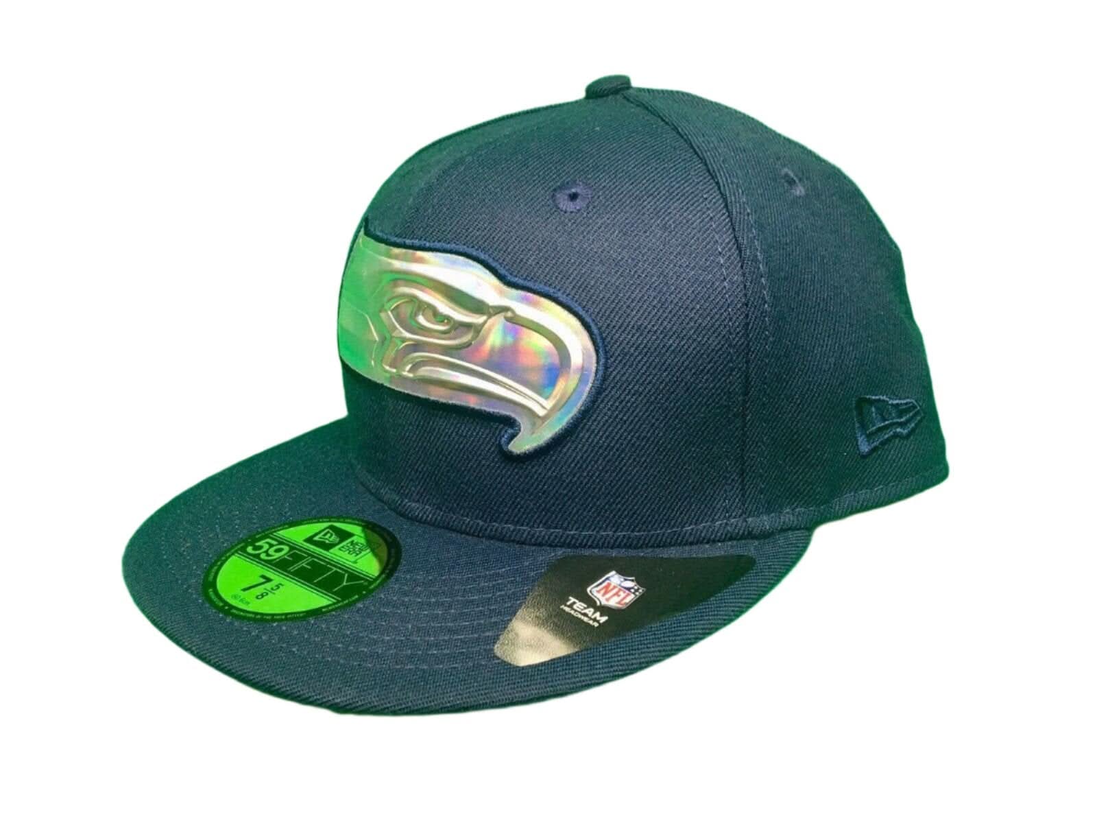 NFL Seattle Seahawks New Era 59FIFTY Fitted Baseball Cap/Hat 7-5/8 NWT