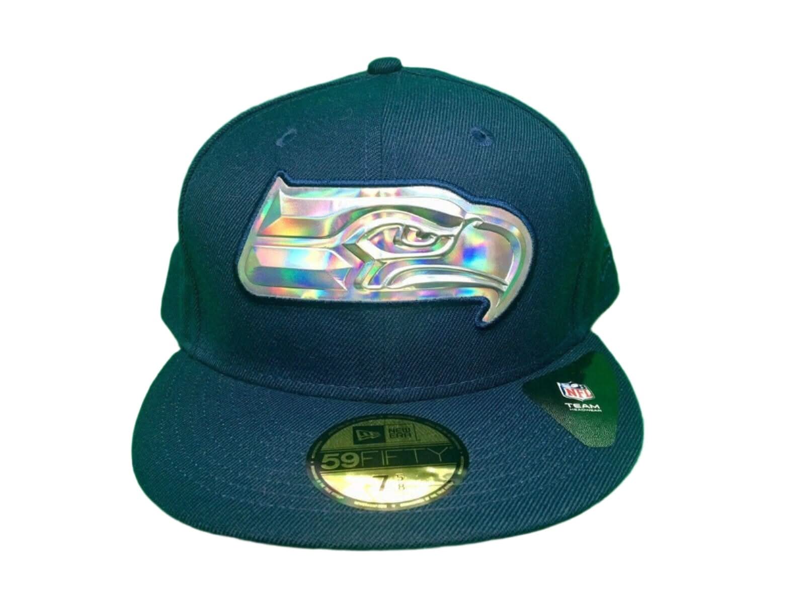 NFL Seattle Seahawks New Era 59FIFTY Fitted Baseball Cap/Hat 7-5/8 NWT