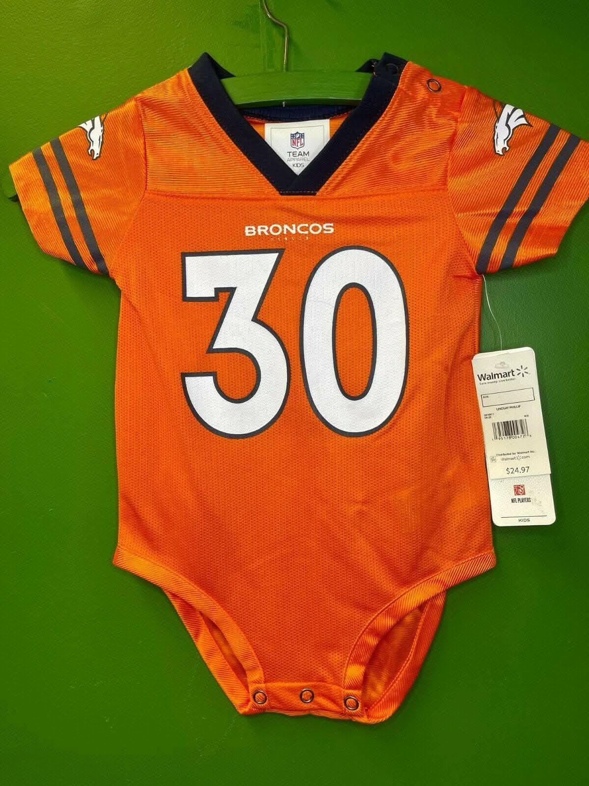 NFL Denver Broncos Phillip Lindsay #30 Bodysuit/Vest Infant 18 months NWT