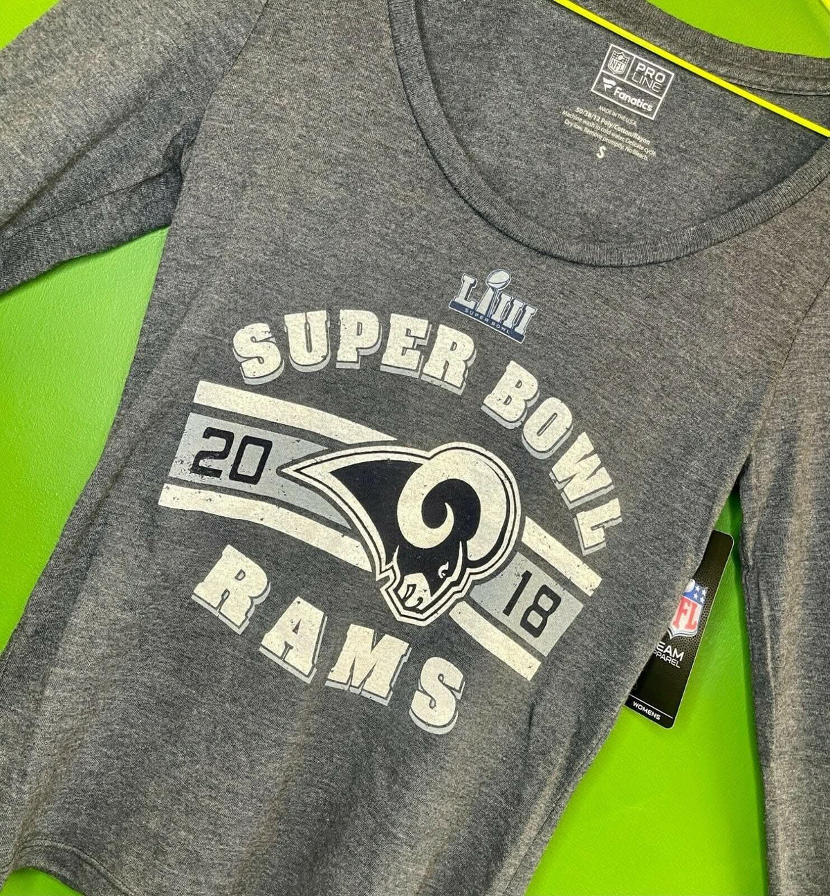 NFL Los Angeles Rams Super Bowl LIII L-S T-Shirt Women's Small NWT