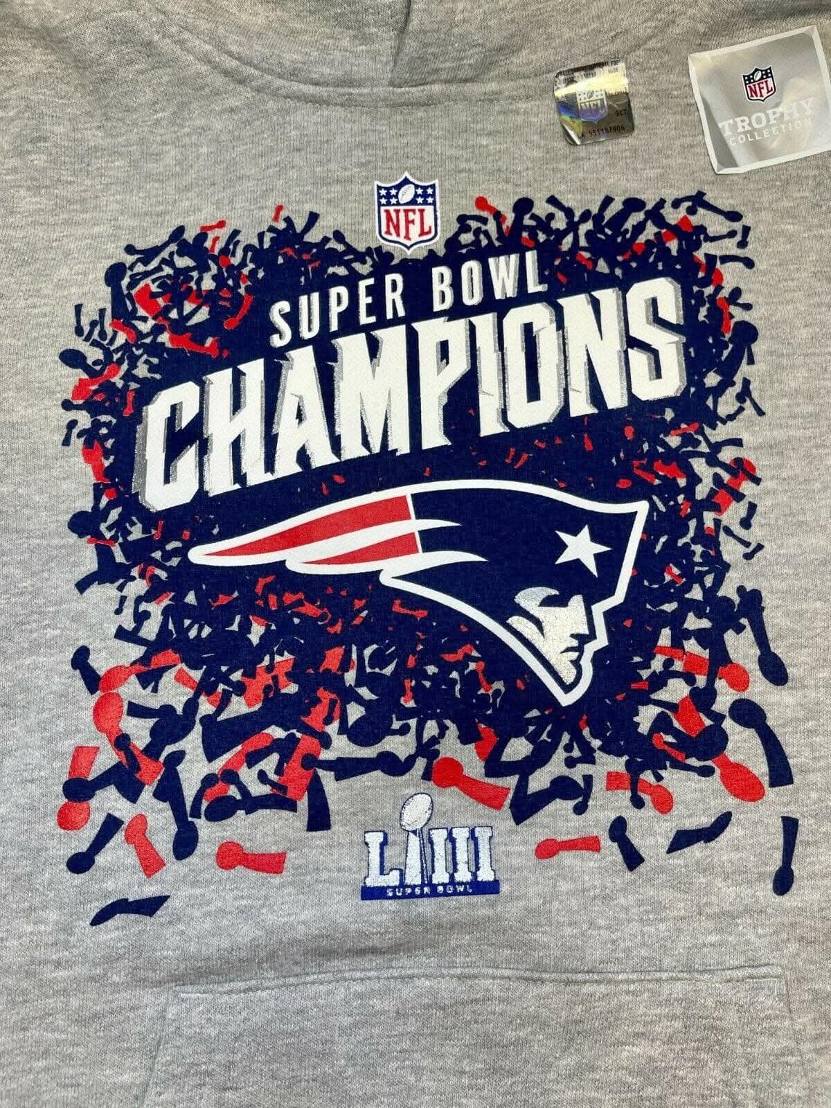 NFL New England Patriots Super Bowl LIII Hoodie Youth Med 10-12 NWT