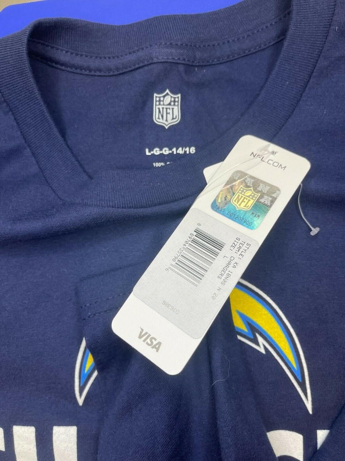 NFL Los Angeles Chargers "Charger Power" L-S T-Shirt Youth L 14-16 NWT