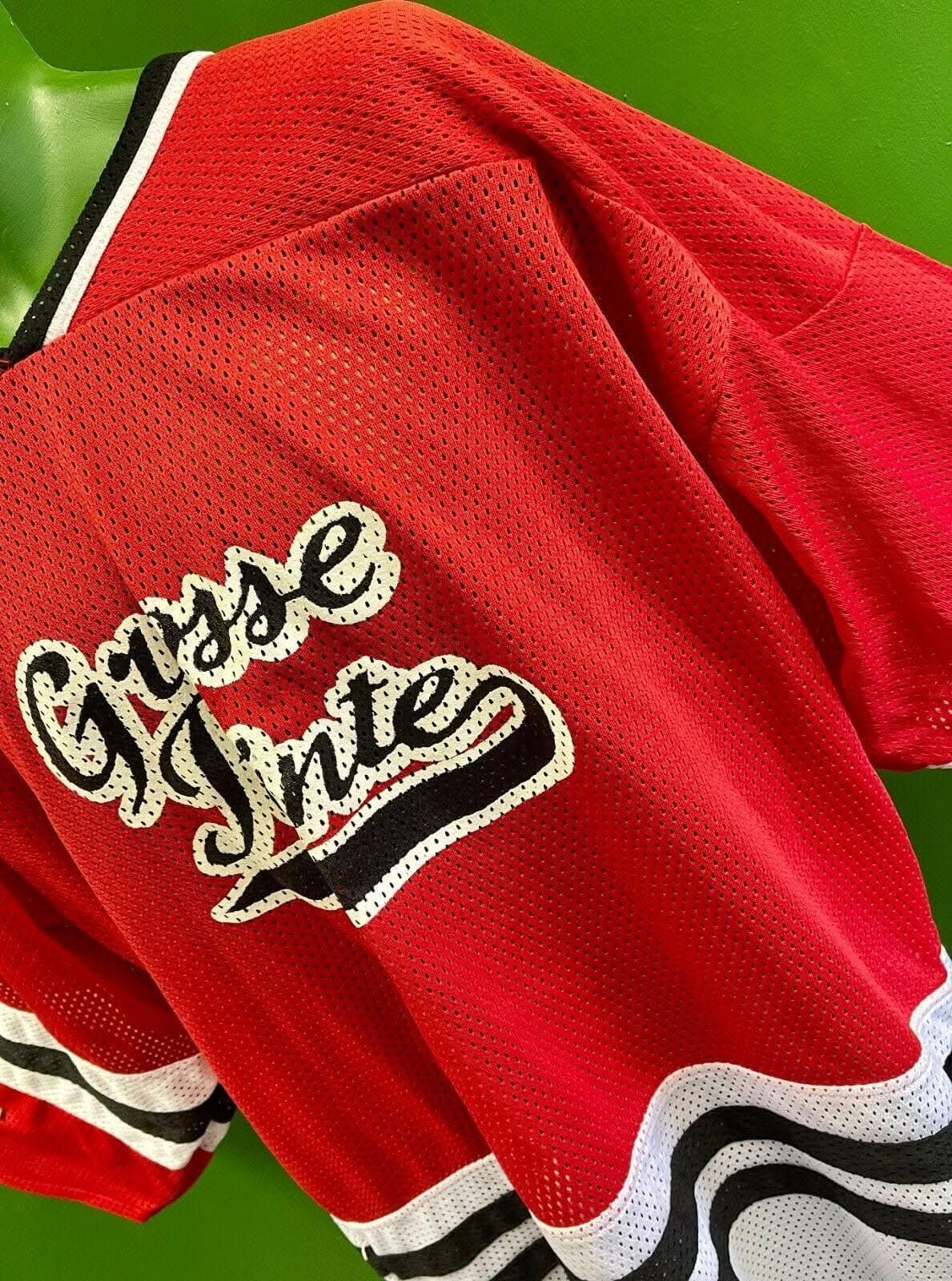 Grosse Pointe #89 Red & Black Ice Hockey Jersey Men's 2X-Large