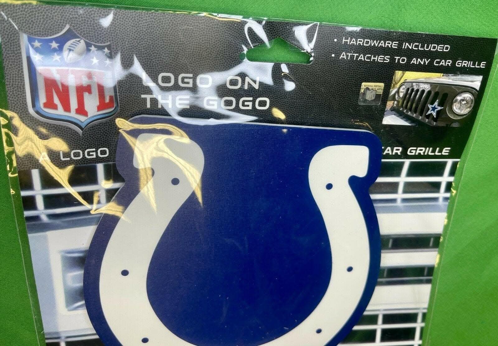 NFL Indianapolis Colts Logo on the Gogo Car Grille Ornament NWT