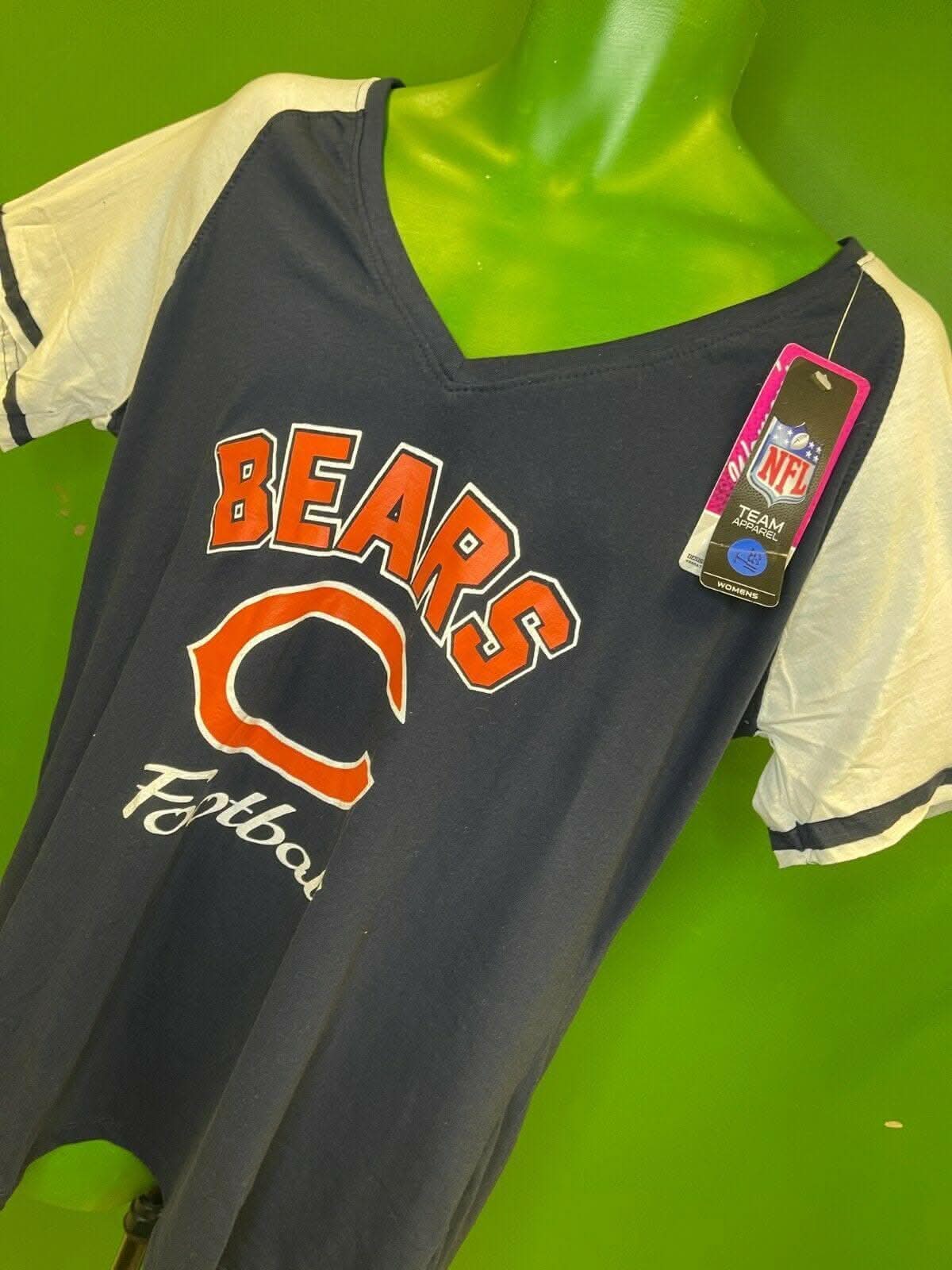 NFL Chicago Bears Majestic Women's Plus Size V-Neck T-Shirt 2X NWT