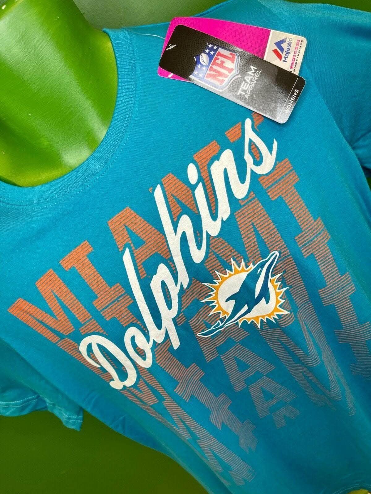 NFL Miami Dolphins Majestic Women's Plus Size T-Shirt Large NWT BARGAIN!