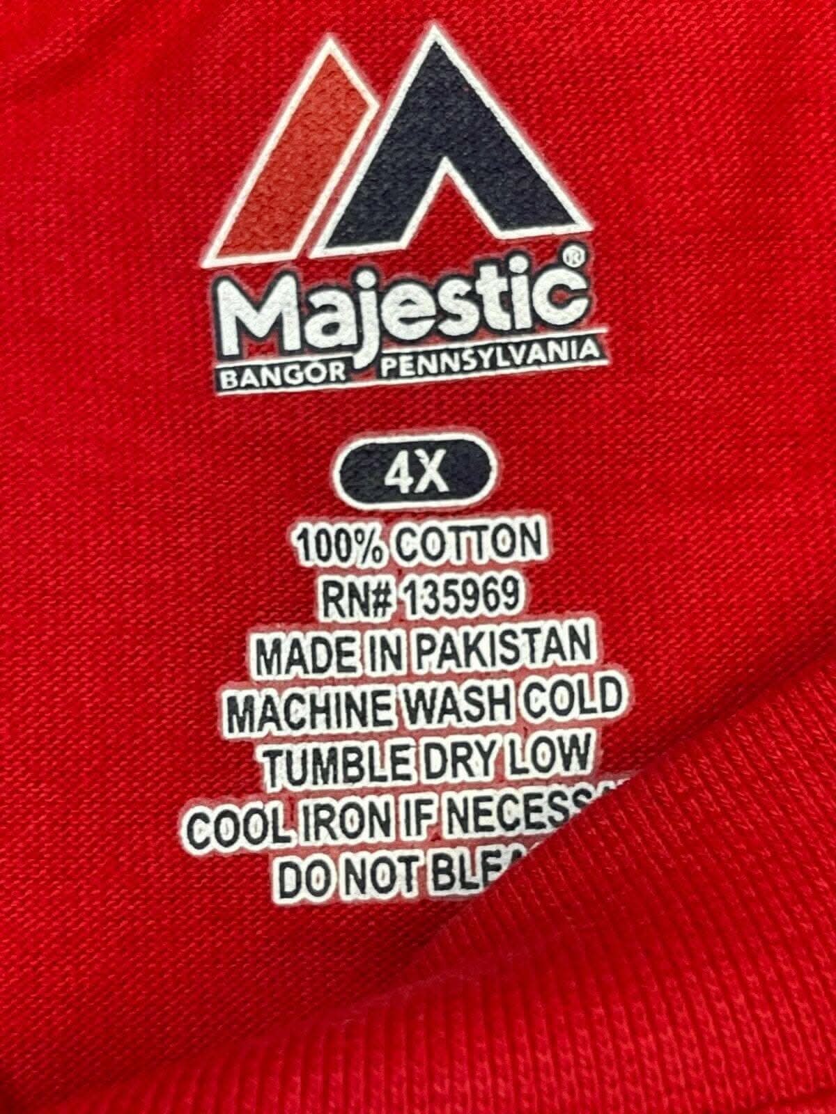 NFL New York Giants Majestic Red Cotton T-Shirt Men's 4X-Large NWT BARGAIN