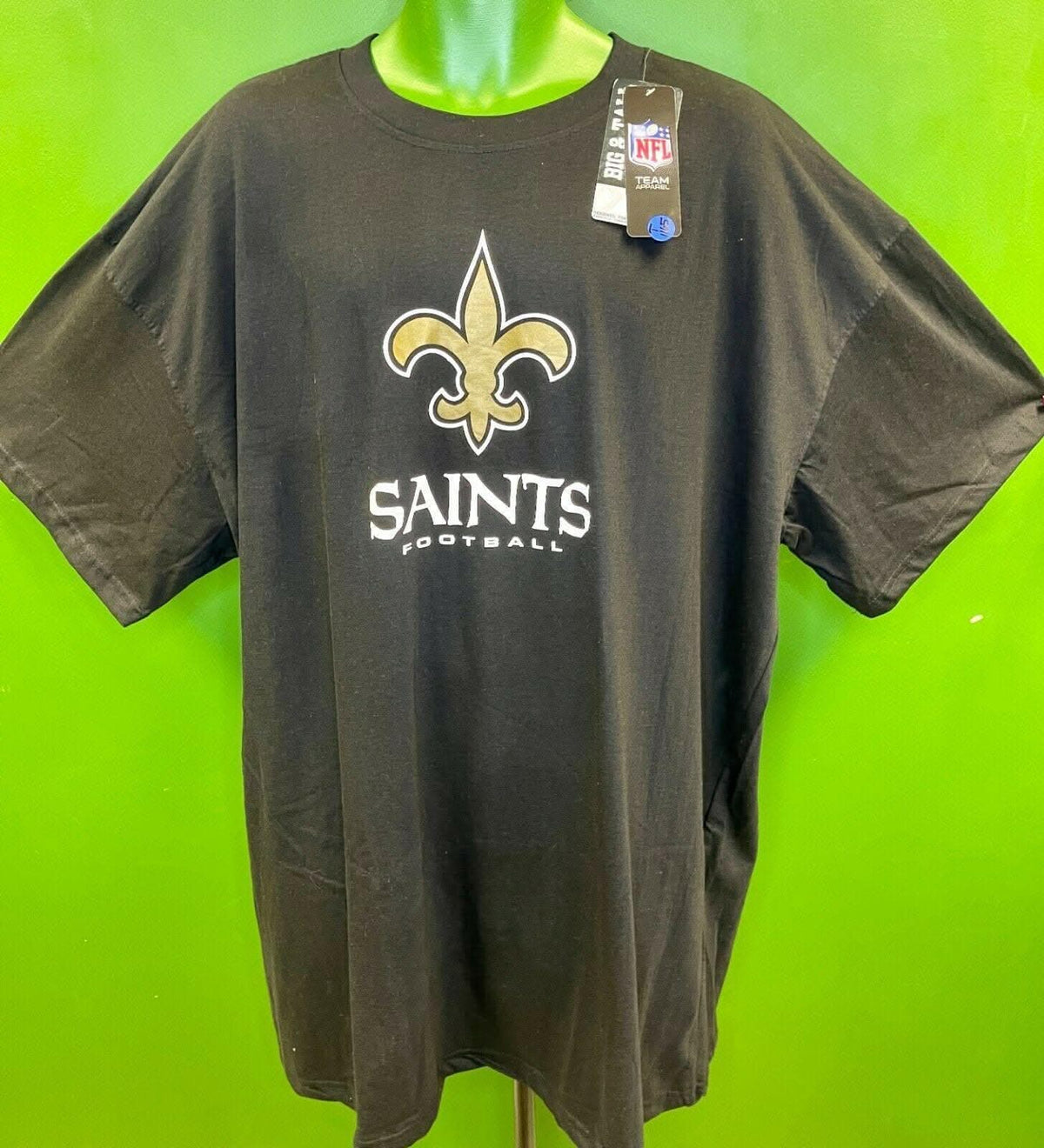 NFL New Orleans Saints Majestic Black T-Shirt Men's 4X-Large NWT