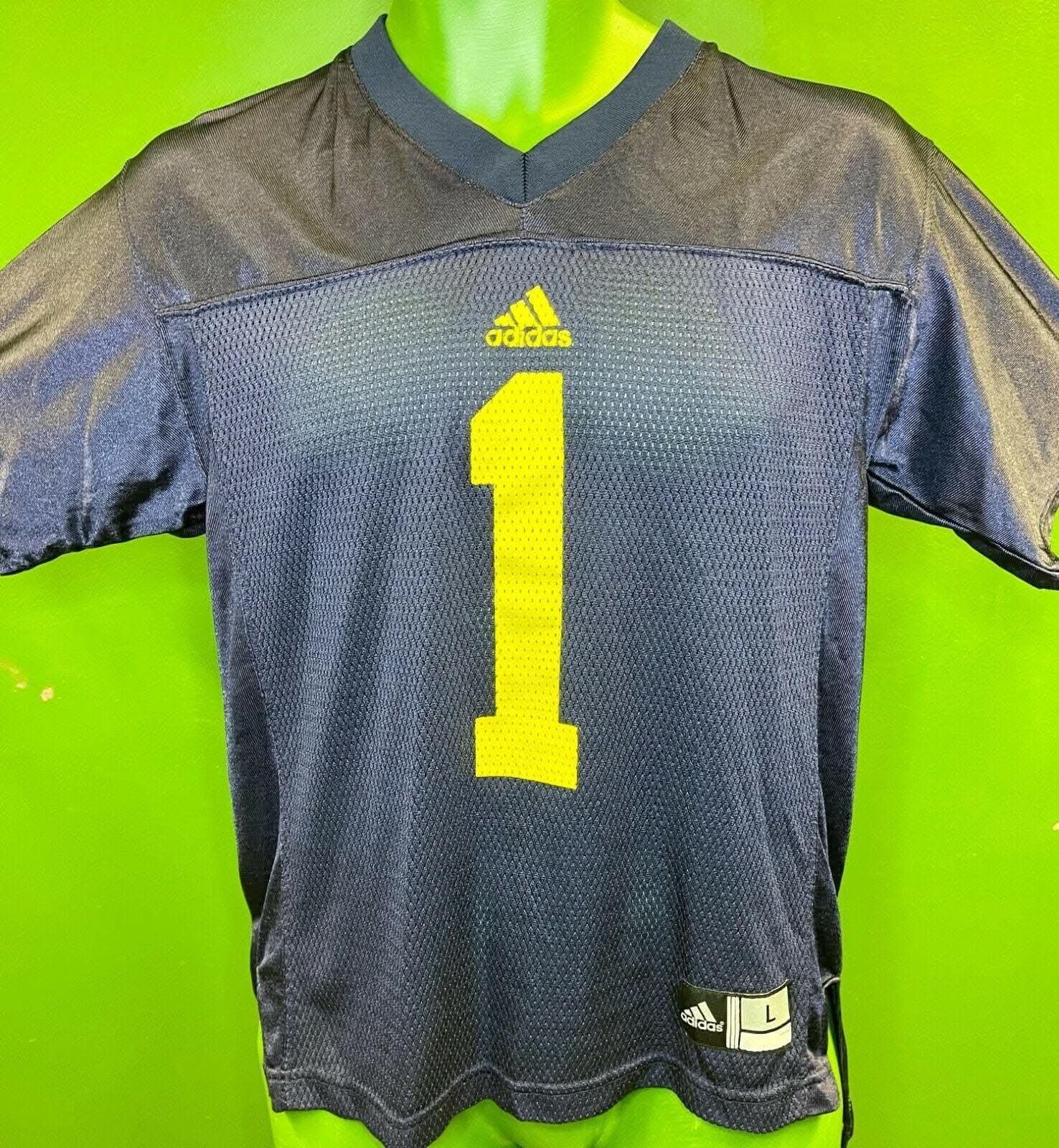 NCAA Michigan Wolverines #1 Adidas Jersey Youth Large 14-16