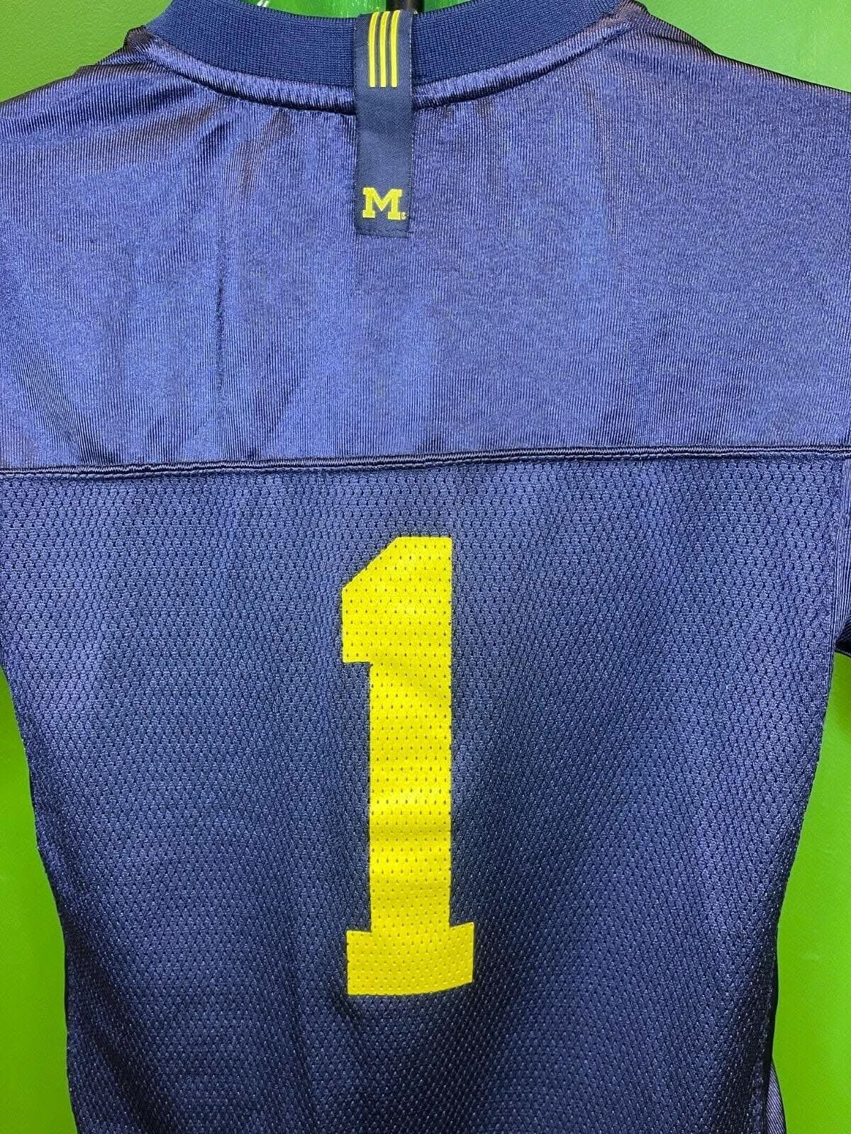 NCAA Michigan Wolverines #1 Adidas Jersey Youth Large 14-16