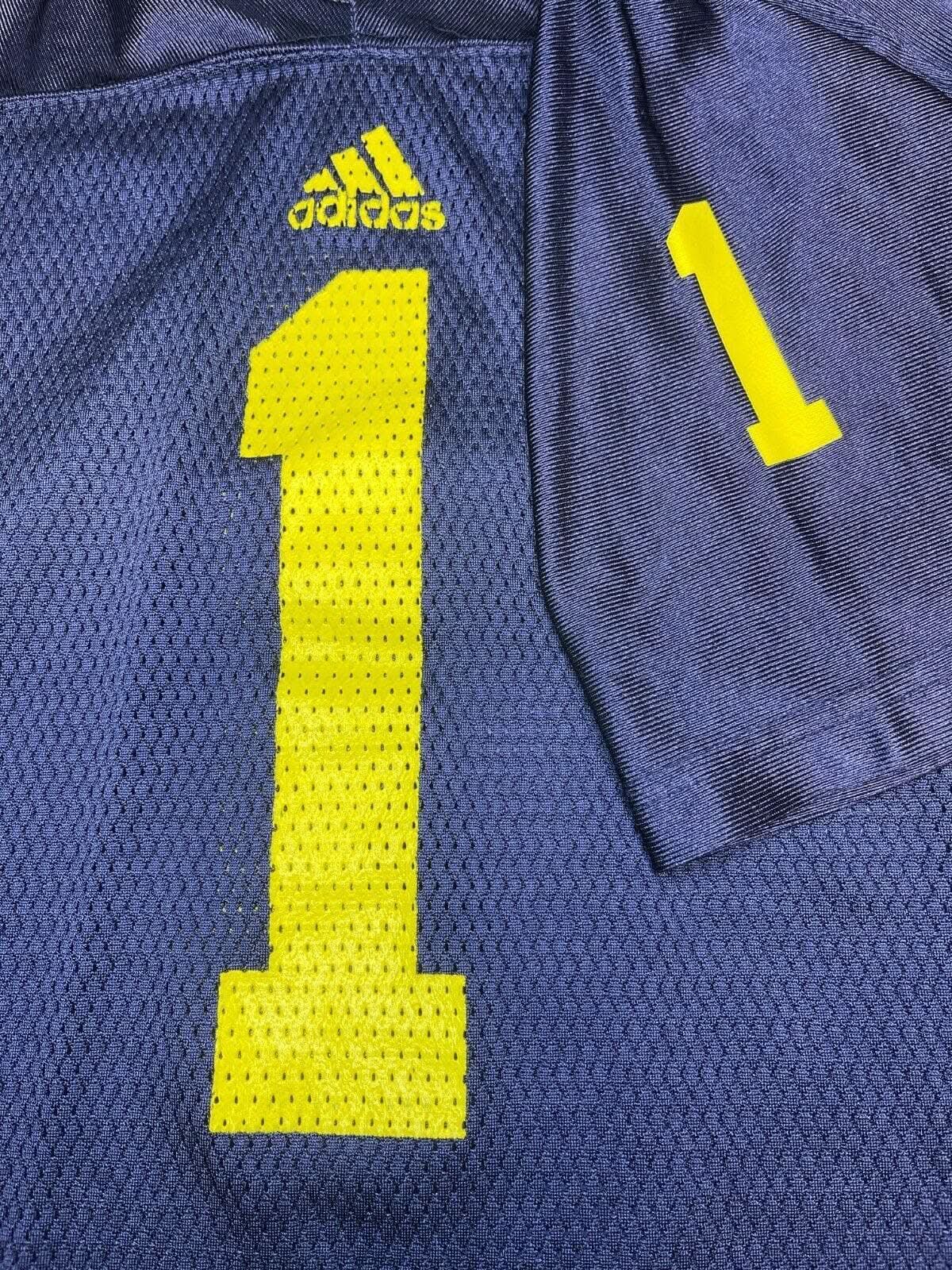 NCAA Michigan Wolverines #1 Adidas Jersey Youth Large 14-16