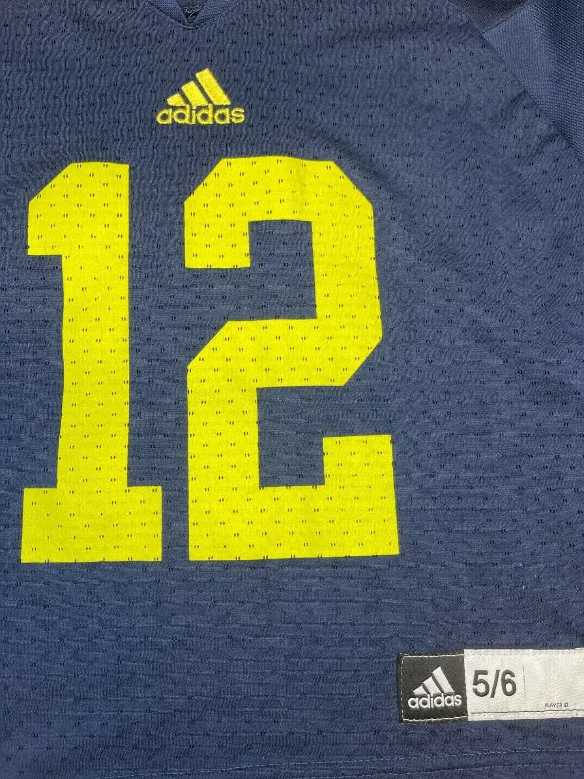 NCAA Michigan Wolverines #12 Adidas Jersey Kids' Medium 6-8