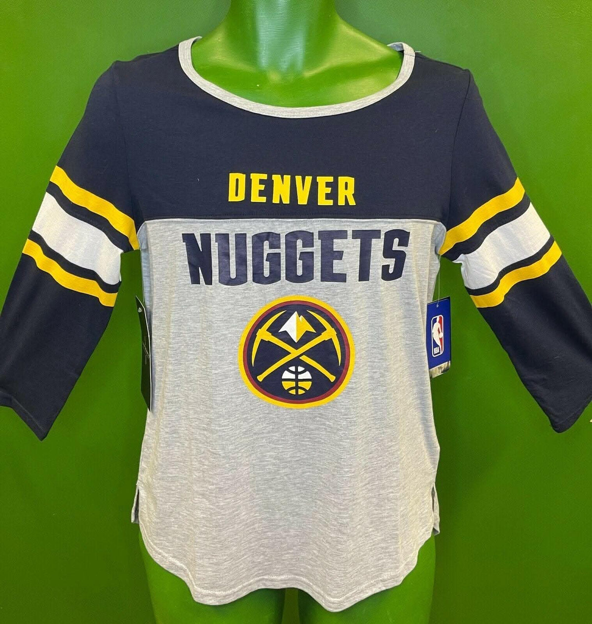NBA Denver Nuggets 3/4 Sleeve T-Shirt Women's Small NWT