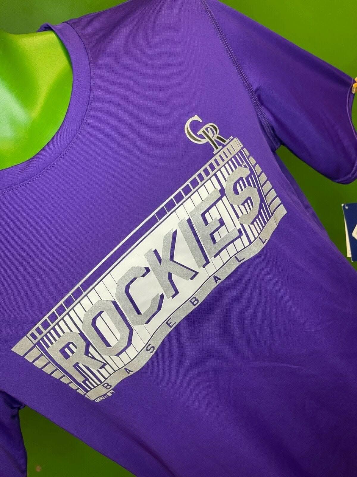 MLB Colorado Rockies Purple T-Shirt Metallic Youth X-Large 18-20 NWT