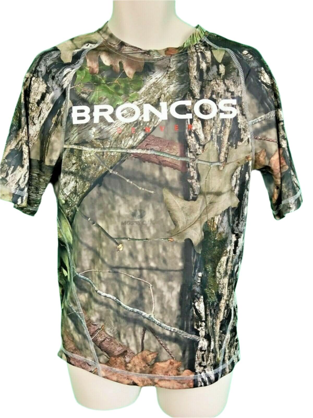NFL Denver Broncos Majestic Mossy Oak Camo T-Shirt Men's Small NWT