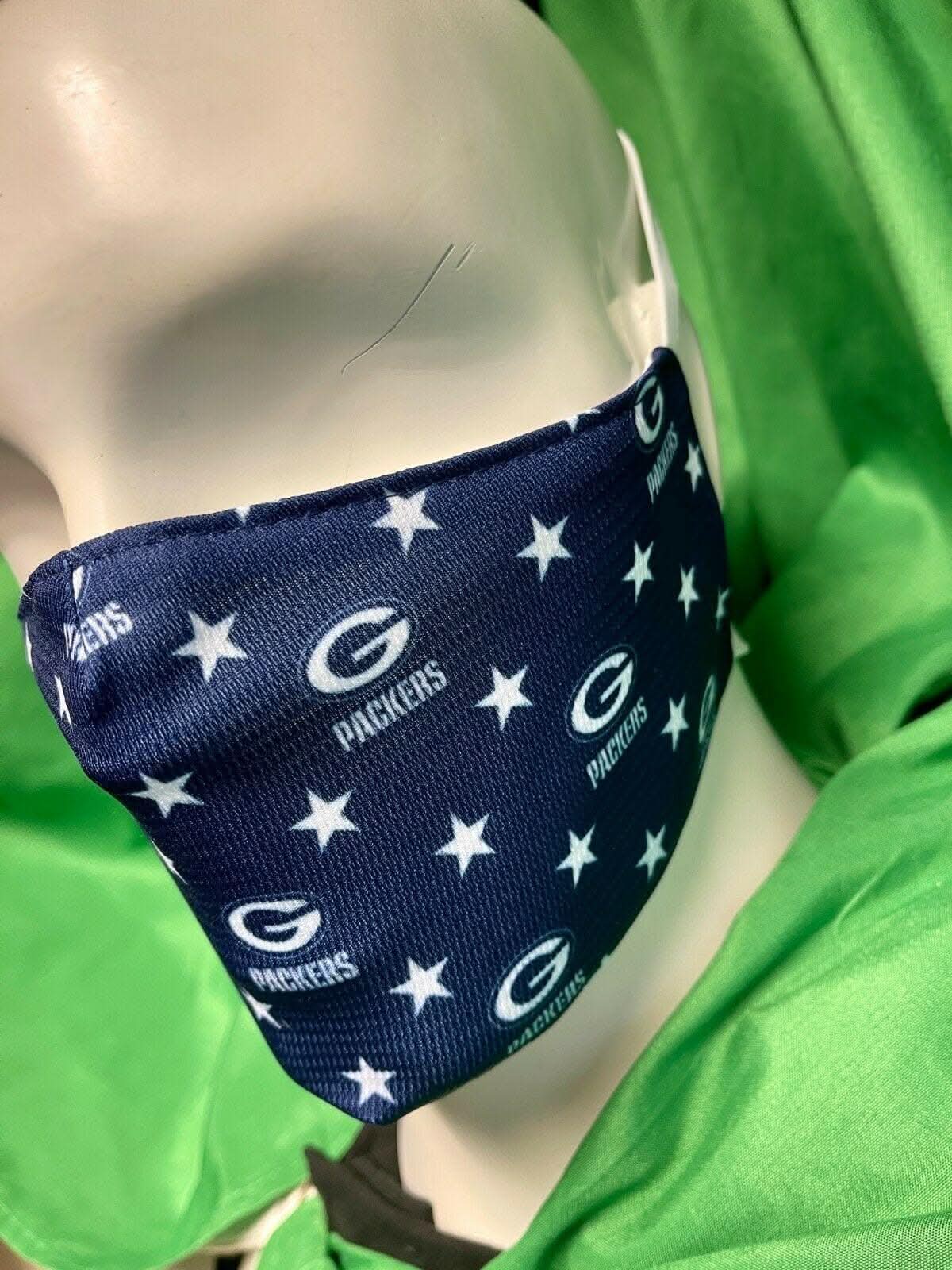 NFL Green Bay Packers USA Patriotic Face Cover Mask Twin Elastic Around Head NWT