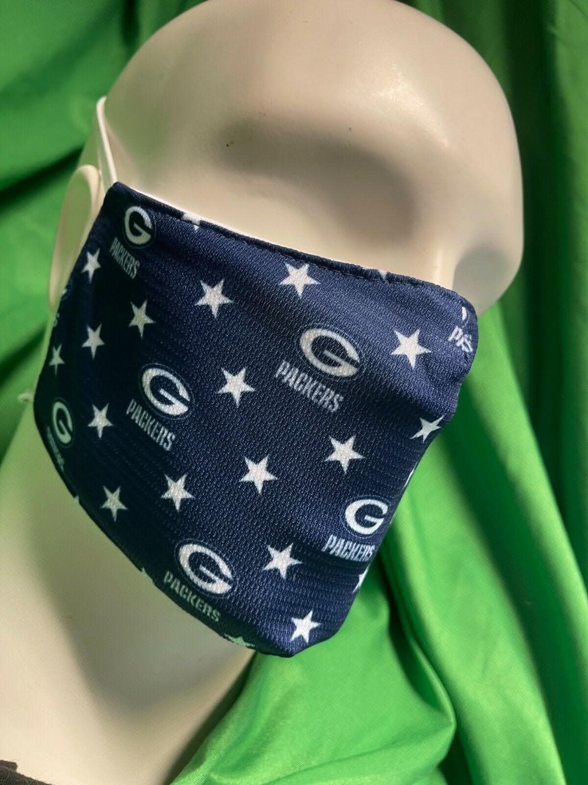 NFL Green Bay Packers USA Patriotic Face Cover Mask Twin Elastic Around Head NWT