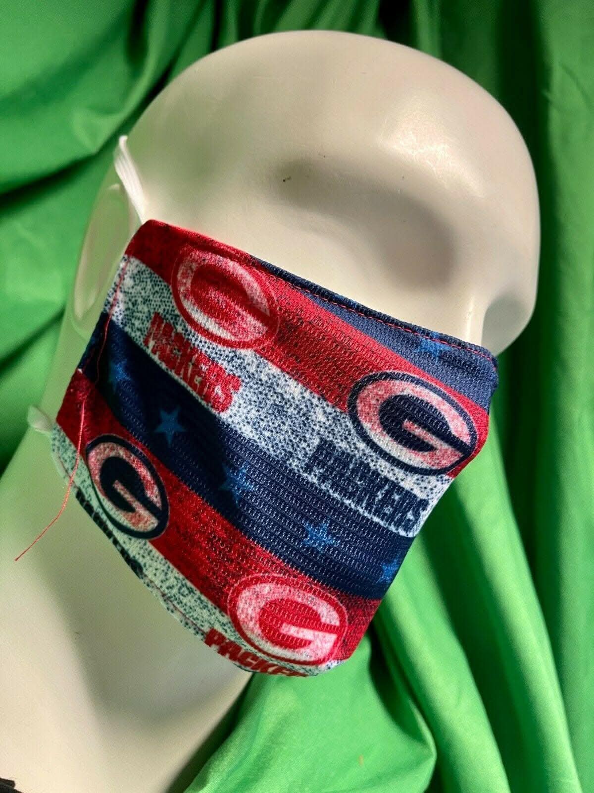 NFL Green Bay Packers Patriotic USA Face Cover Mask Twin Elastic Around Head NWT